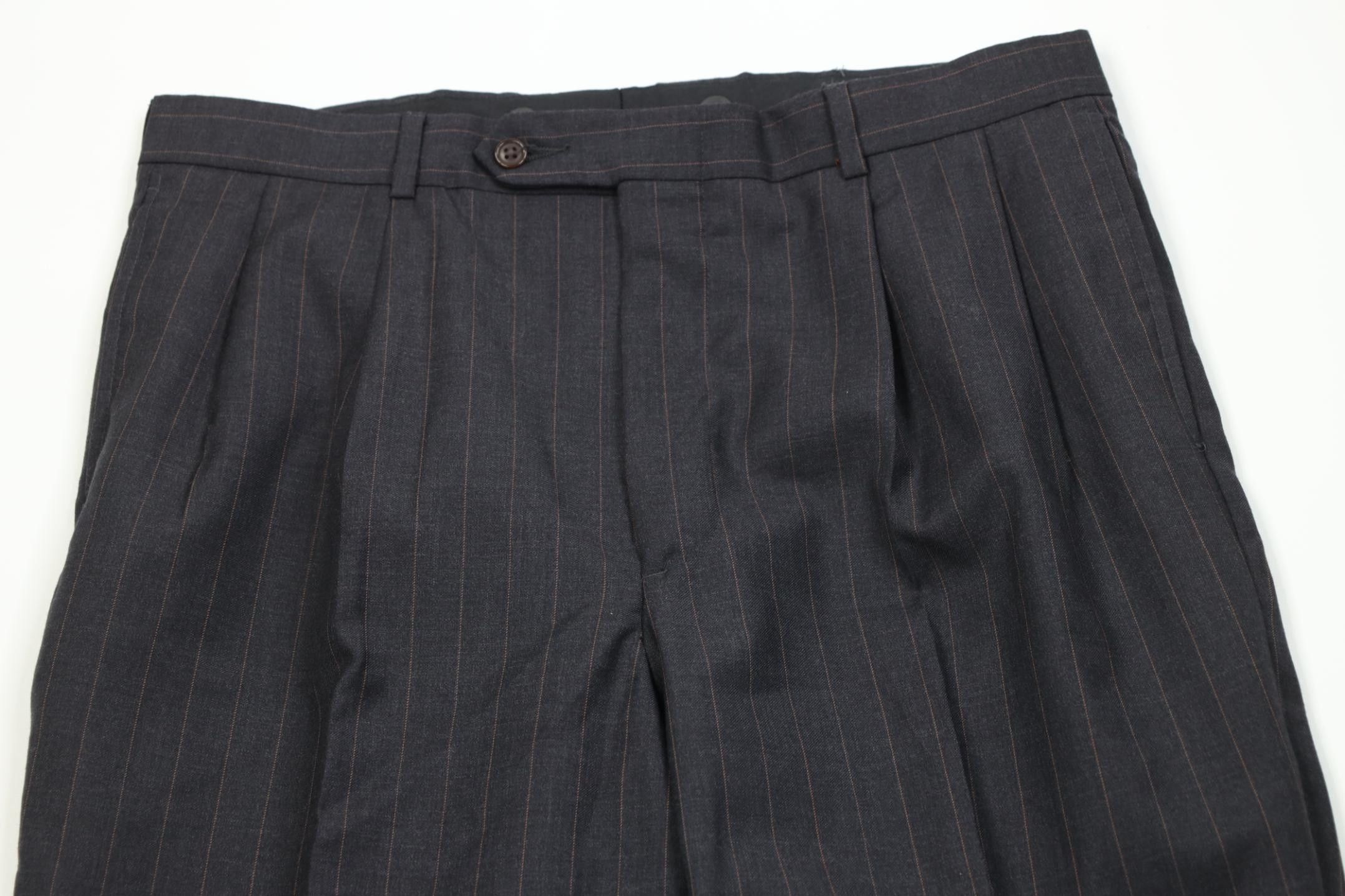 Nautica Vintage 90s Nautica Pinstriped Wide Leg Chino Pants Gray Size US 34 / EU 50 - 2 Thumbnail