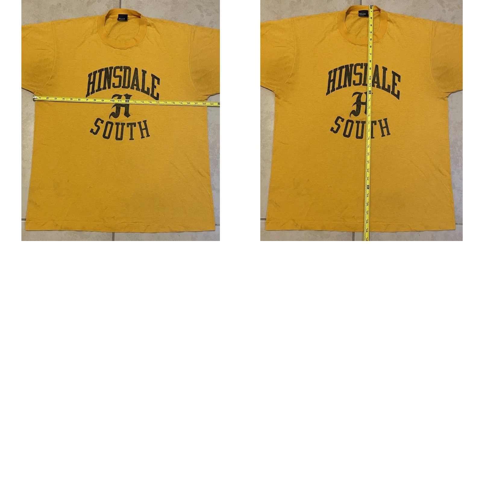 Vintage VINTAGE Hinsdale South High School Shirt XL Yellow 80s 70s 90s Grunge School Sports Gym PE Track & Field USA USA Womens/Mens? Size US XL / EU 56 / 4 - 10 Thumbnail