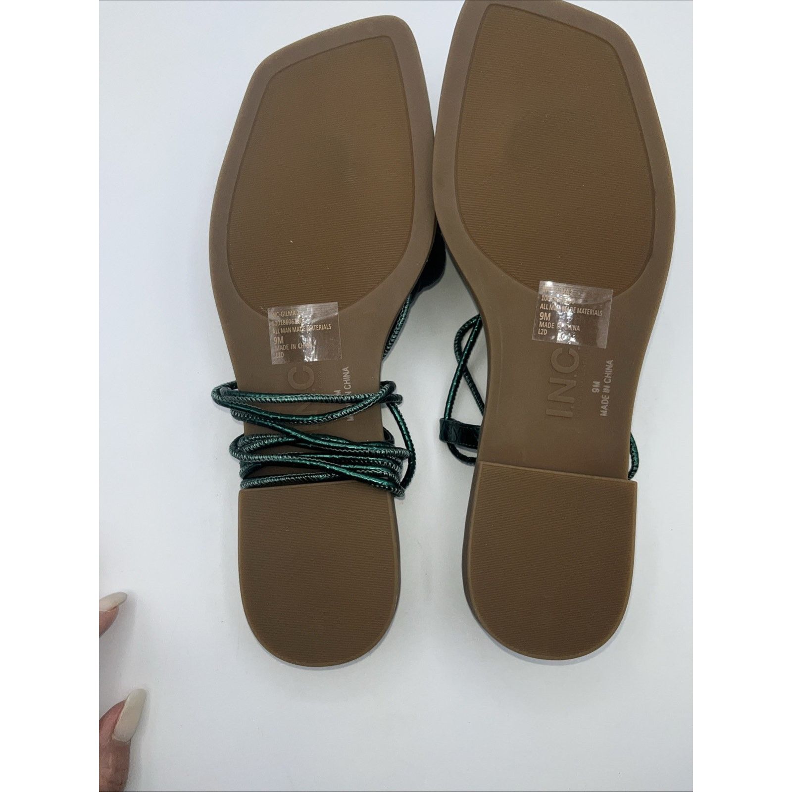 Other I.N.C. Womens Gilma Flower Flat Green 9M Viking Gladiator Size US 9 / IT 39 - 14 Thumbnail