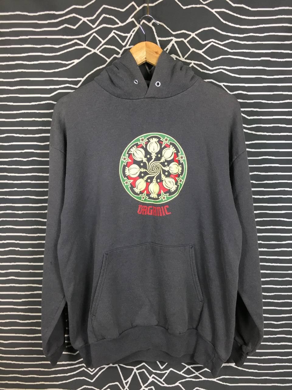 Vintage Vtg Organic Poppy Mandala Graphic Pullover Hoodie Size US L / EU 52-54 / 3 - 1 Thumbnail