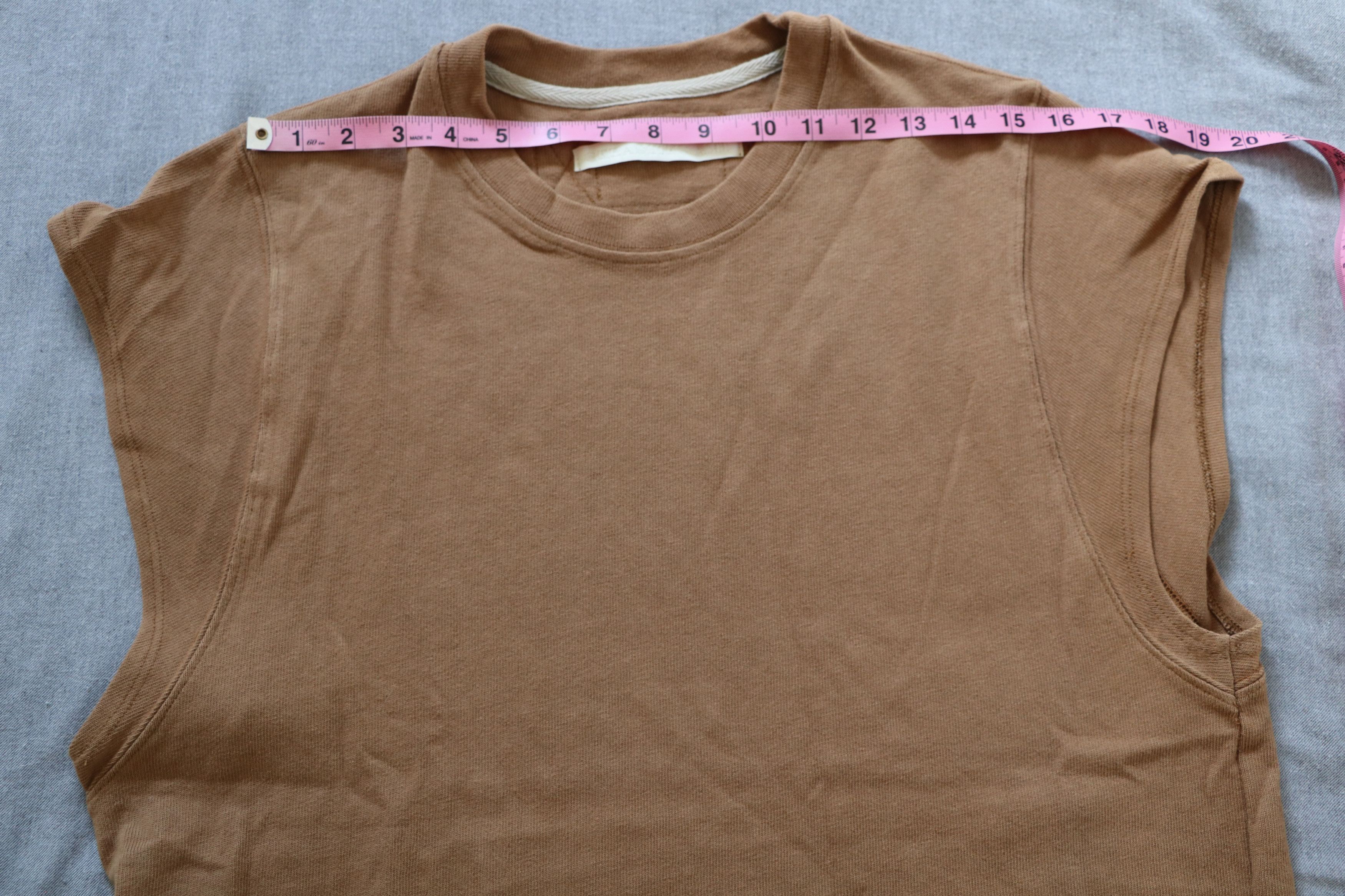Sebastien Ami Brown Sleeveless Cut-Off T-Shirt Size US L / EU 52-54 / 3 - 8 Thumbnail
