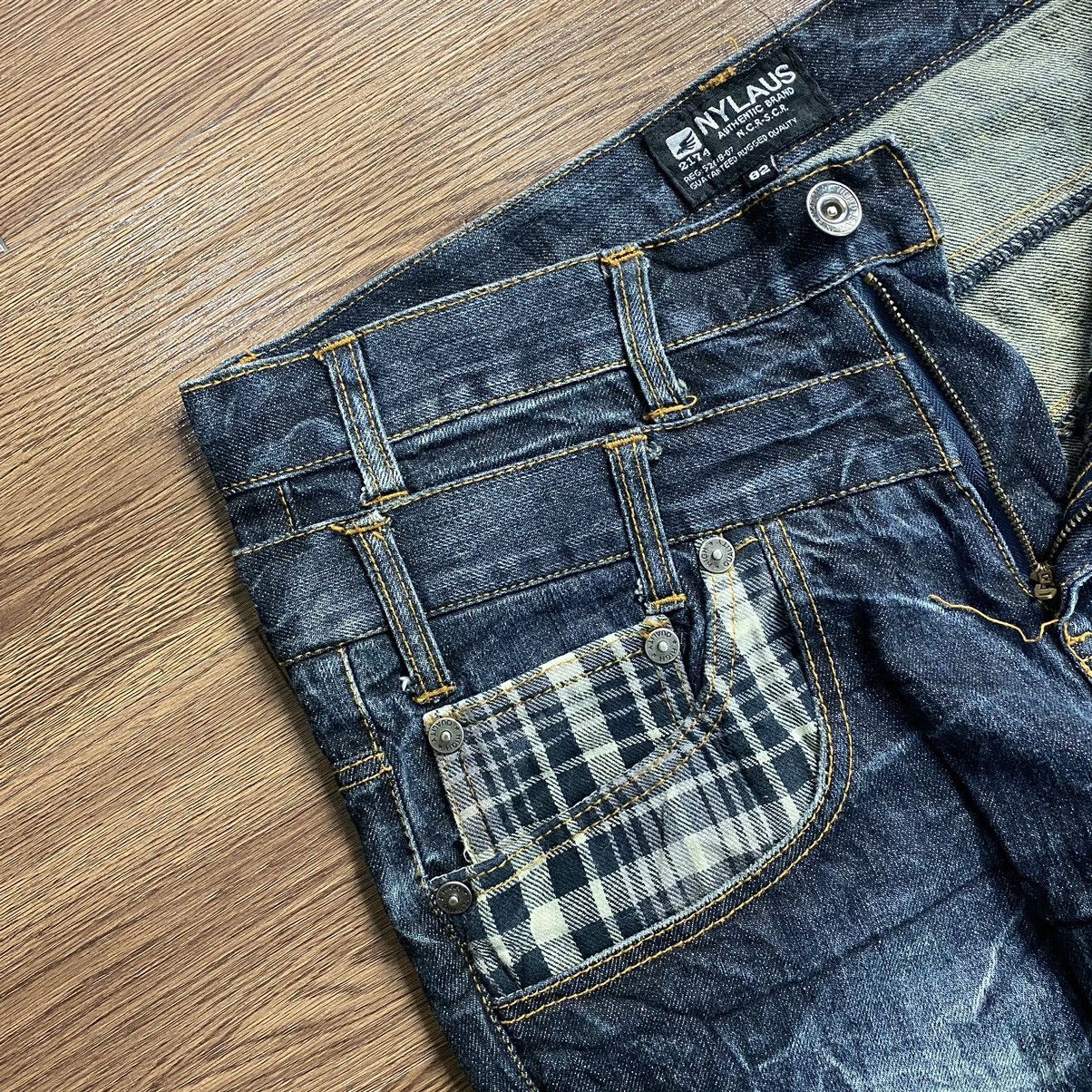 Hysteric Glamour DOUBLE WAIST JEANS NYLAUS CLOTHING RUSTY DENIM DISTRESSED Size US 31 - 7 Thumbnail