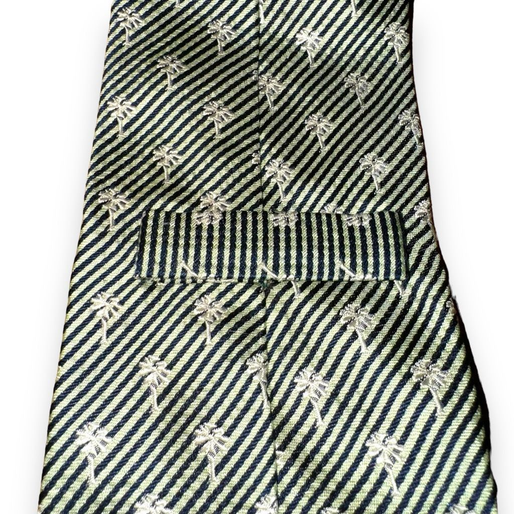 Other Yapre’ Green & White Stripe Handmade Silk Tie Size ONE SIZE - 3 Thumbnail