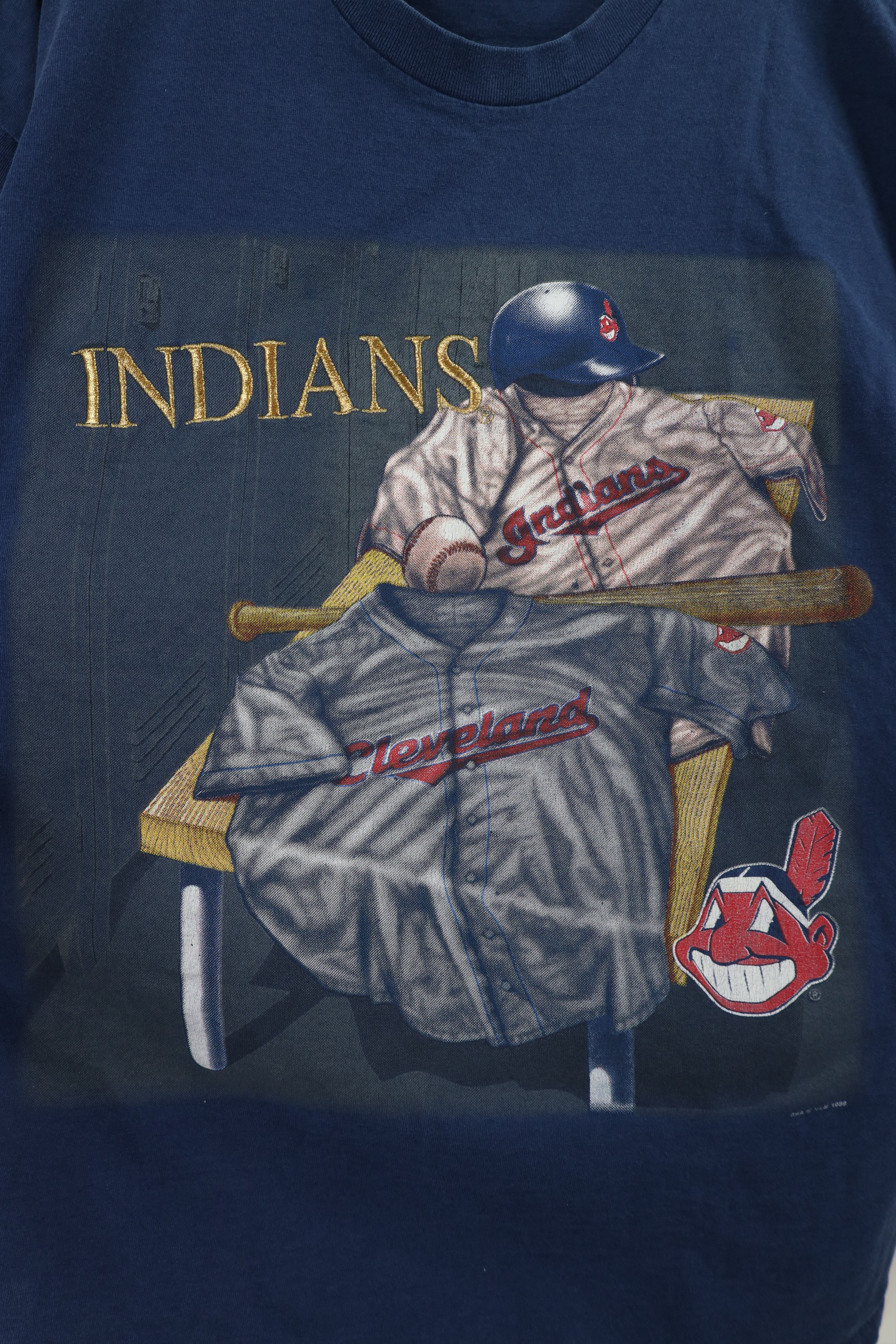 Vintage Vintage 90s Chief Wahoo Cleveland Indians Baseball T-Shirt Size US L / EU 52-54 / 3 - 4 Thumbnail