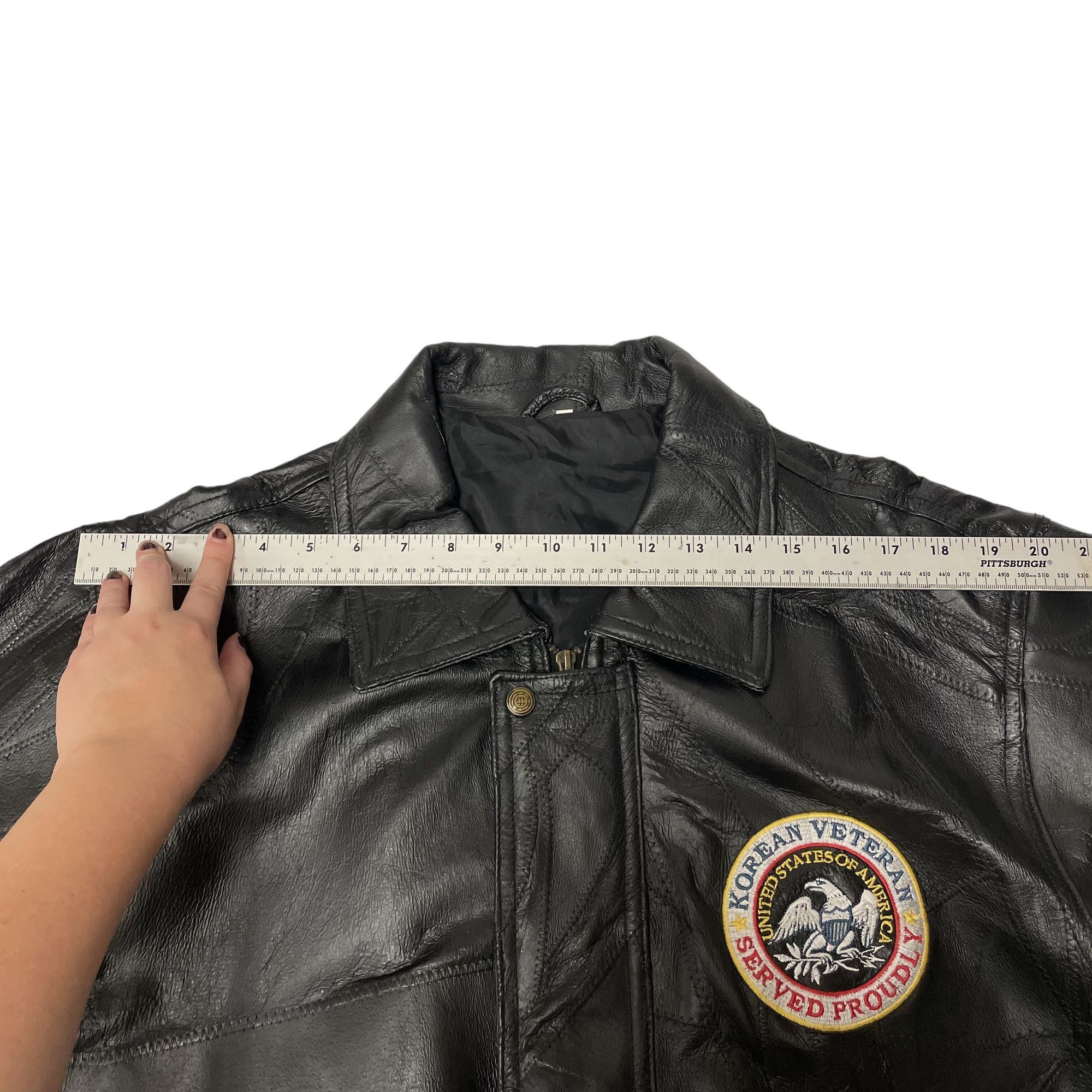 Other Vtg PATCHWORK Leather USA Korean Veteran Bomber Size US S / EU 44-46 / 1 - 9 Thumbnail