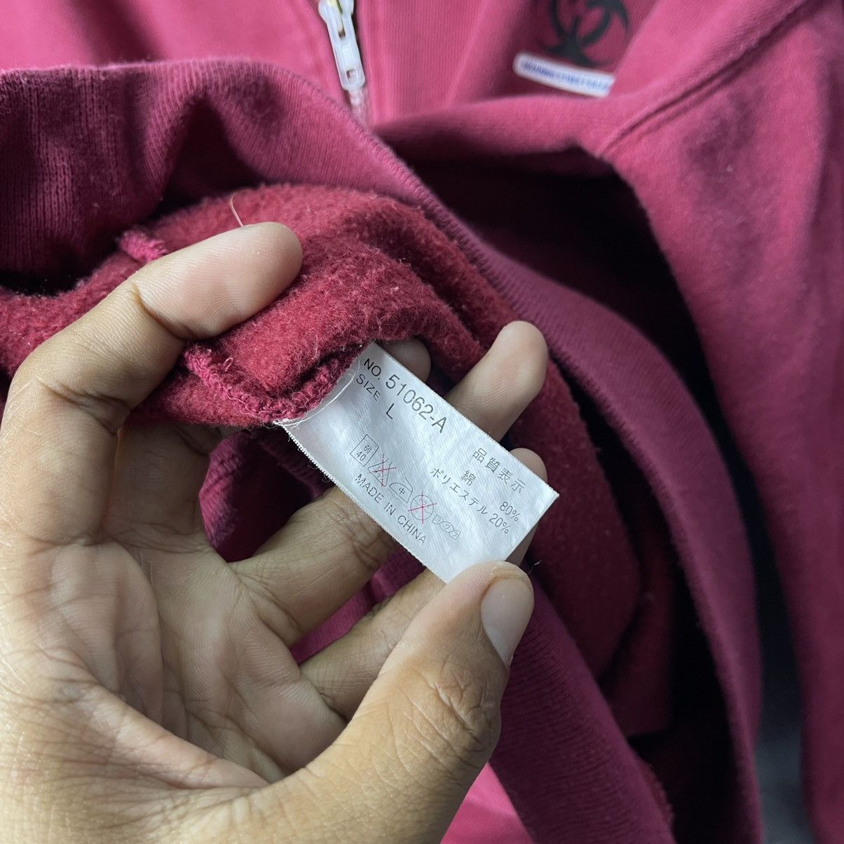 Japanese Brand Y2K Warning Street Gear Full Zip Hoodie (Size Large) Size US L / EU 52-54 / 3 - 10 Thumbnail