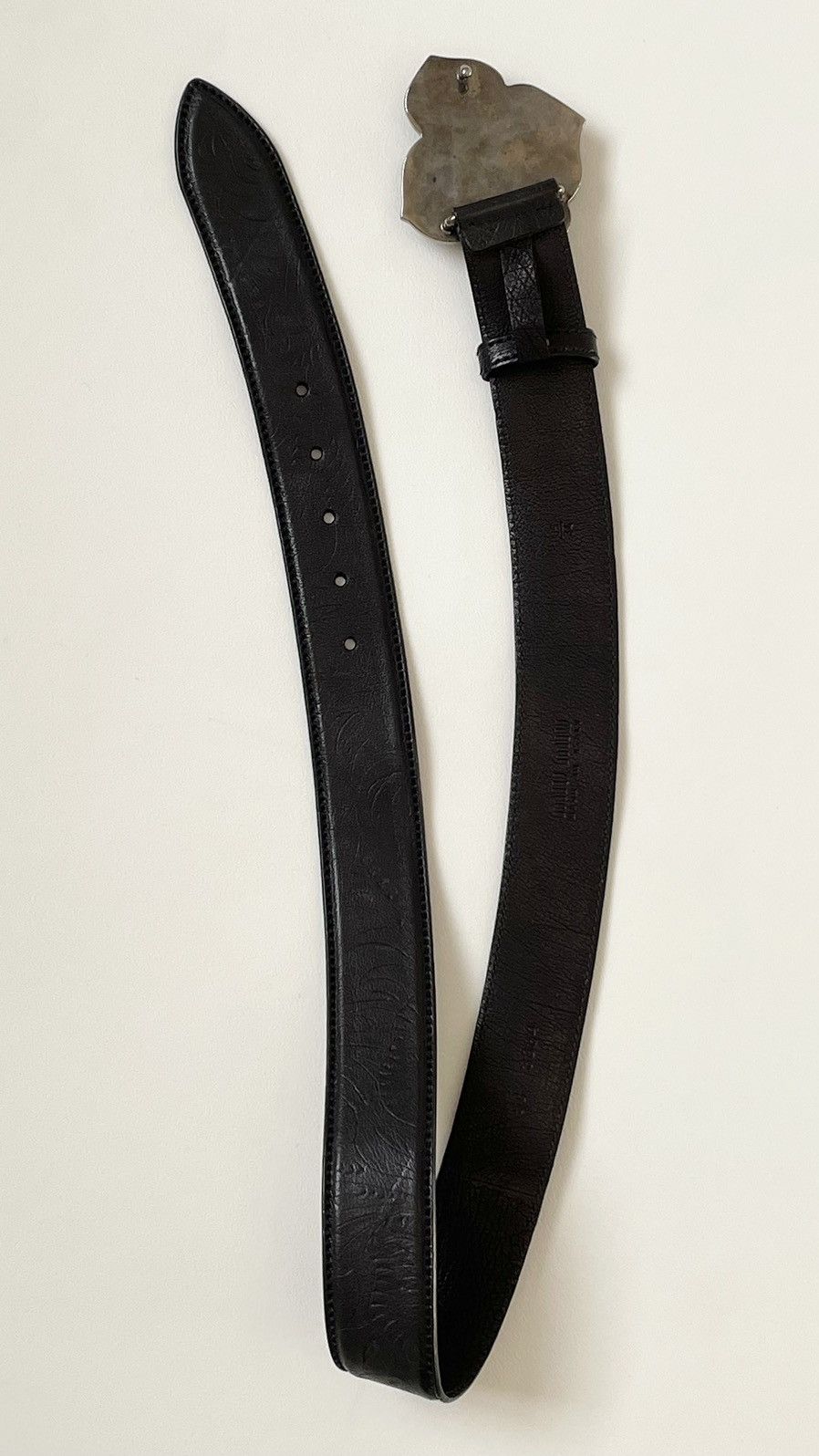 Miu Miu ‘Metal Flower Buckle’ Western Leather Belt Size 32 - 15 Thumbnail