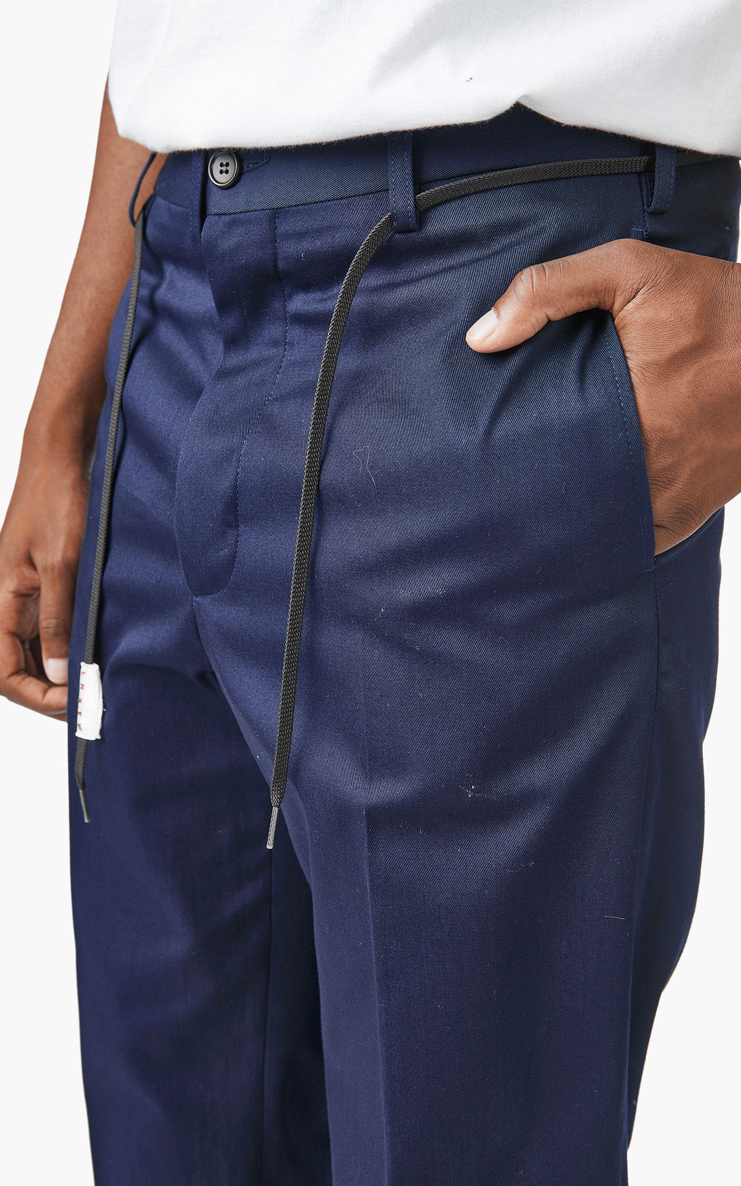 Marni o1w1db11124 Tied Waistband Straight-Leg Trouser in Blue Size US 32 / EU 48 - 5 Thumbnail
