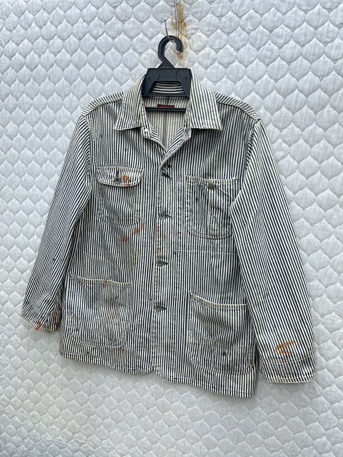 image of Archive VTG John Bull Hickory Stripe Chore Jacket, Men's (Size Medium)