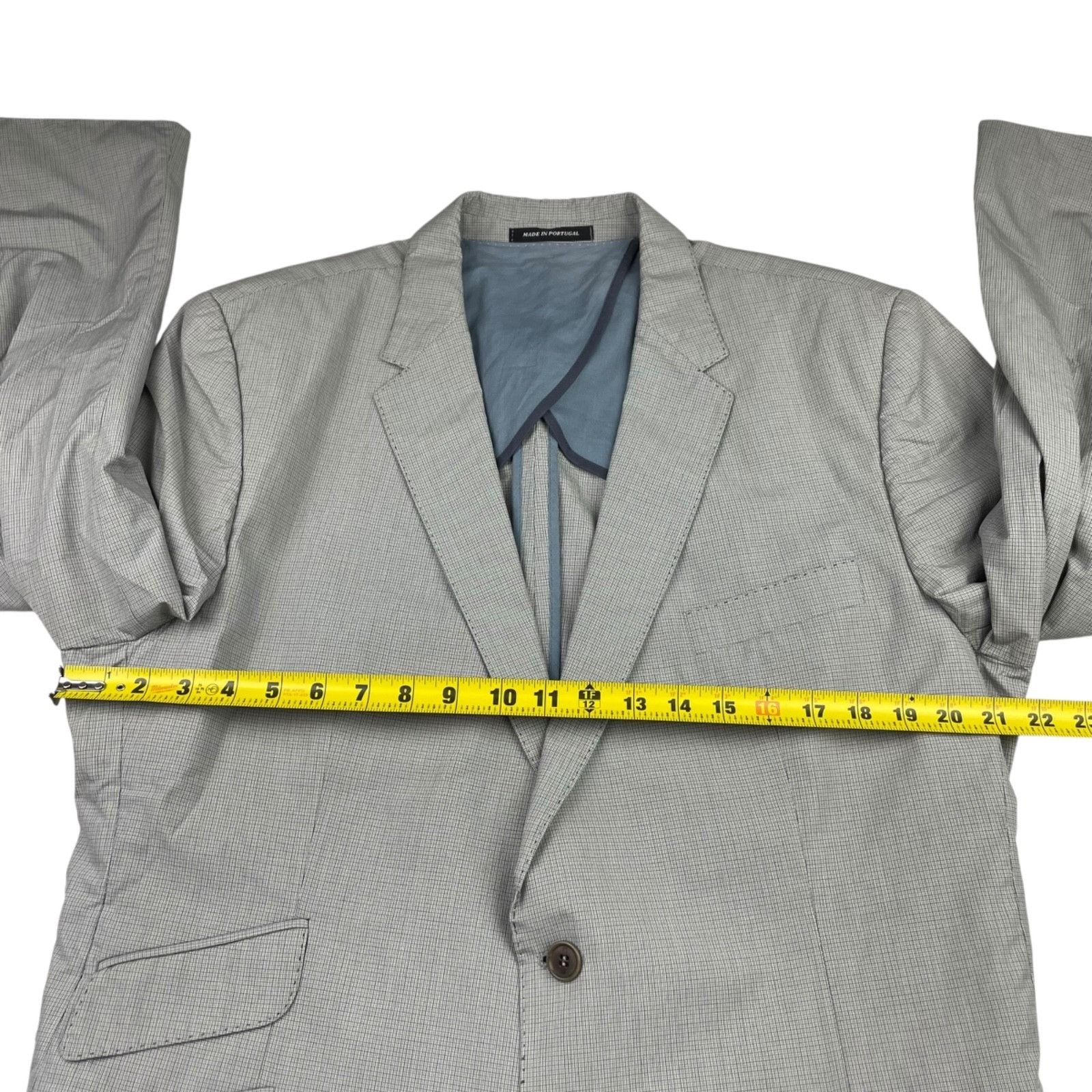 Paul Smith Paul Smith Men’s 100% Cotton 2-Button Blazer Gray/Navy Plaid Size 46R - 9 Thumbnail