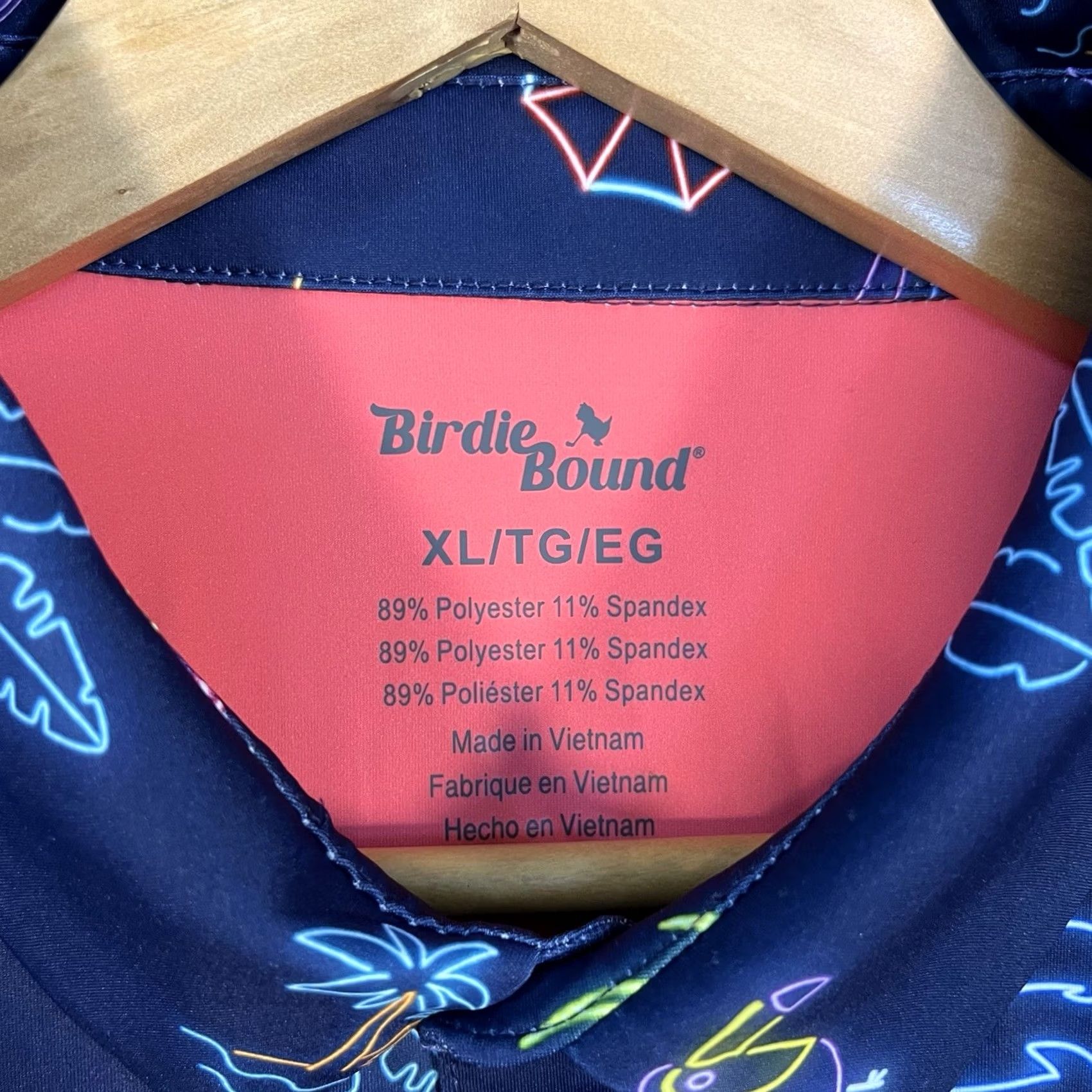 Vintage Birdie Bound Performance Stretch Golf Polo Neon Tropical Surf Print Men’s XL NEW Size US XL / EU 56 / 4 - 3 Thumbnail