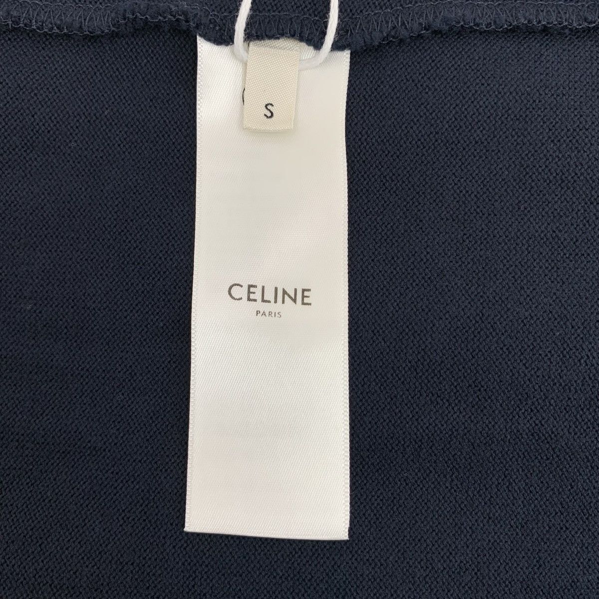 Celine Celine Dark Blue Logo Printed Short Sleeve T-Shirt K26WX Size S / US 4 / IT 40 - 7 Thumbnail