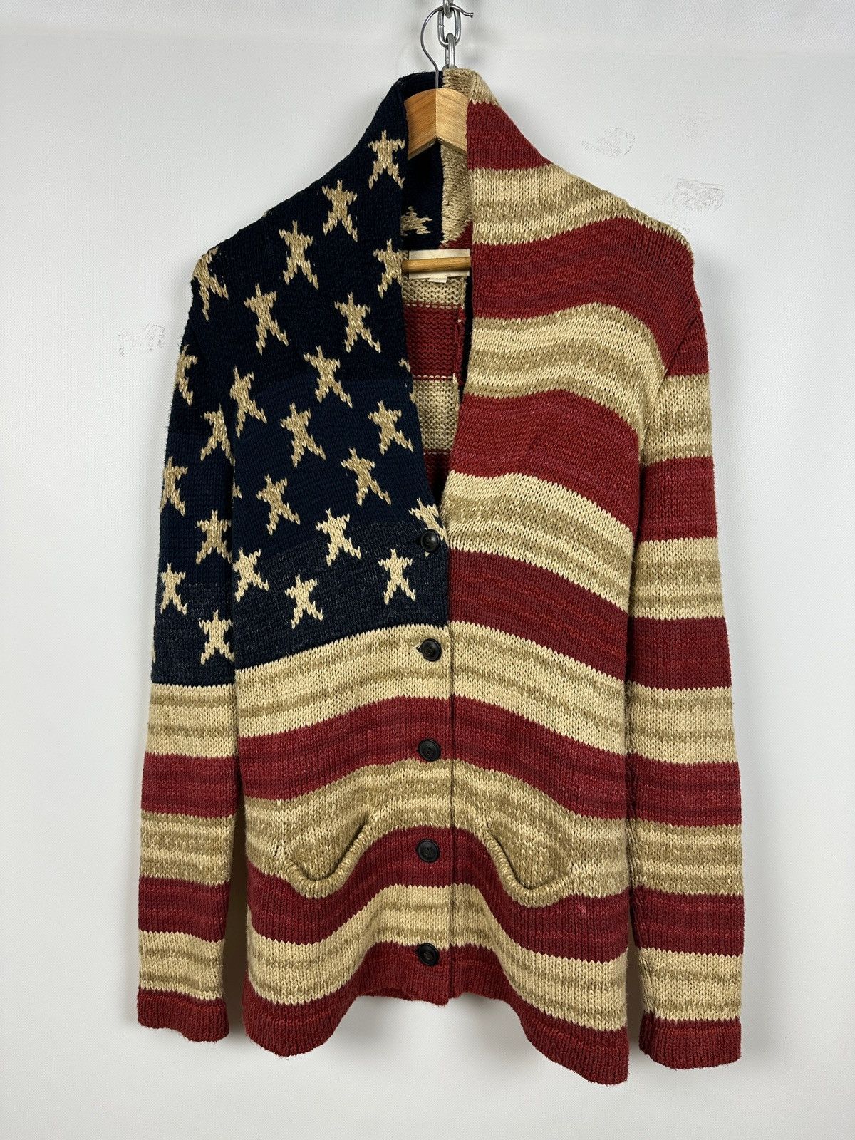 Denim & Supply Ralph Lauren Ralph Lauren Denim Supply USA Flag Knit Shawl Cardigan Size US M / EU 48-50 / 2 - 1 Thumbnail