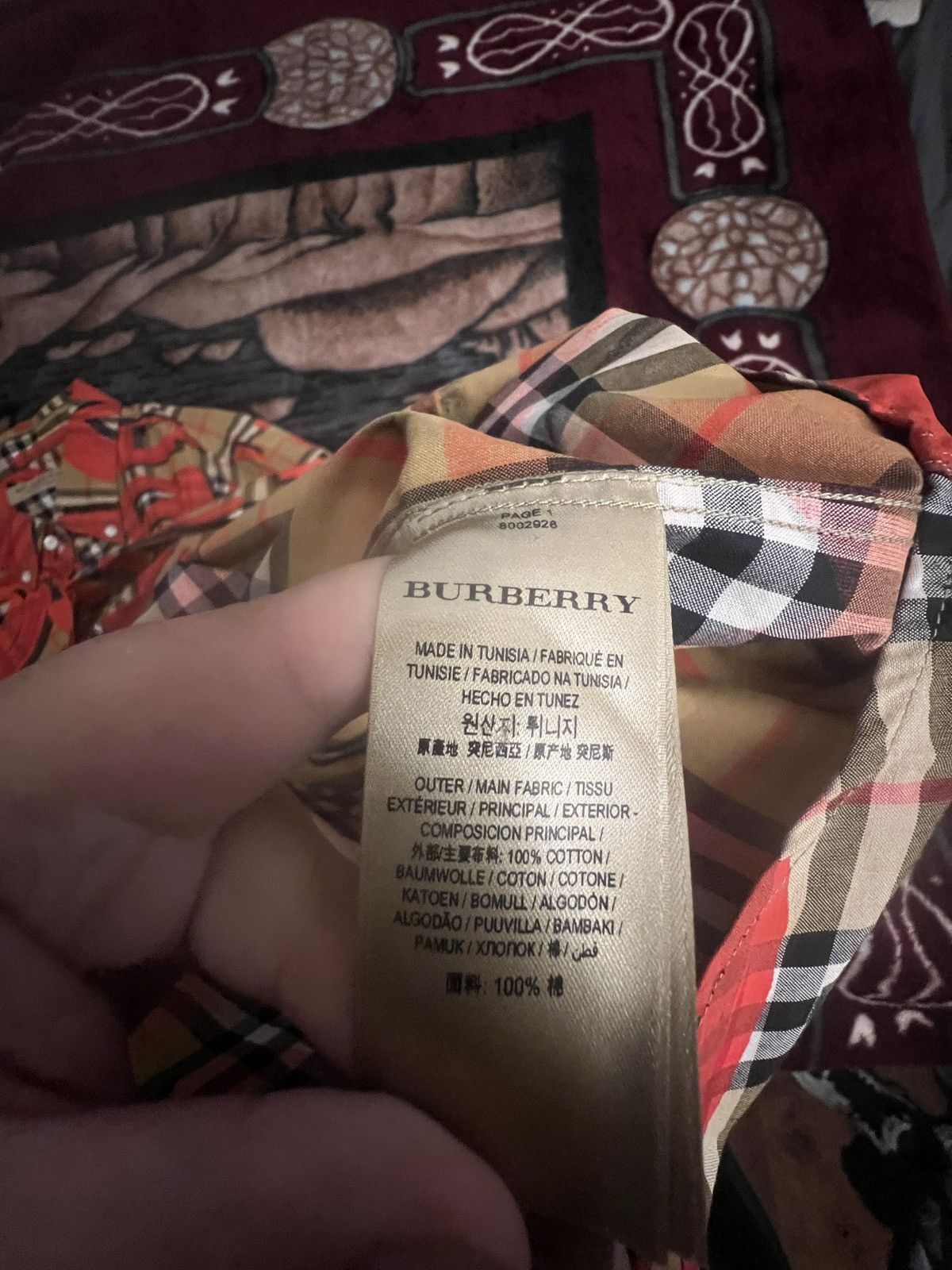 Burberry Burberry Graffiti Long Sleeve Button Up Size US XL / EU 56 / 4 - 4 Thumbnail