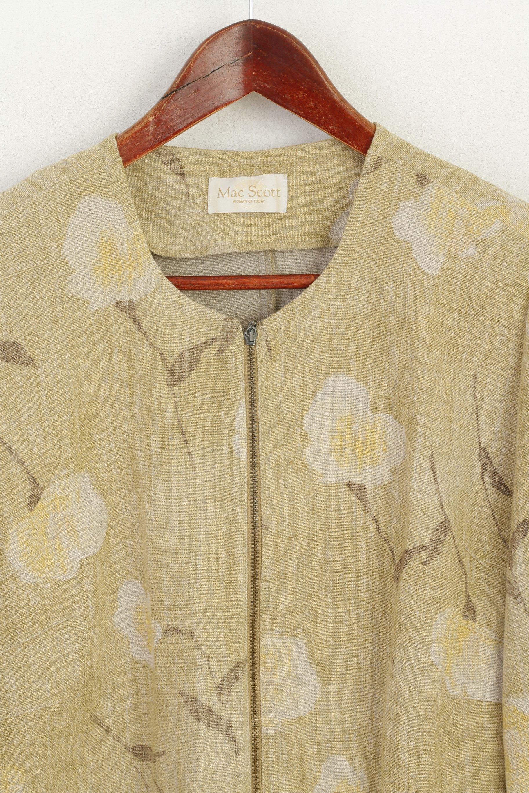 Vintage Mac Scott Women XL Blazer Green 100% Linen 6404 Size XL / US 12-14 / IT 48-50 - 3 Thumbnail