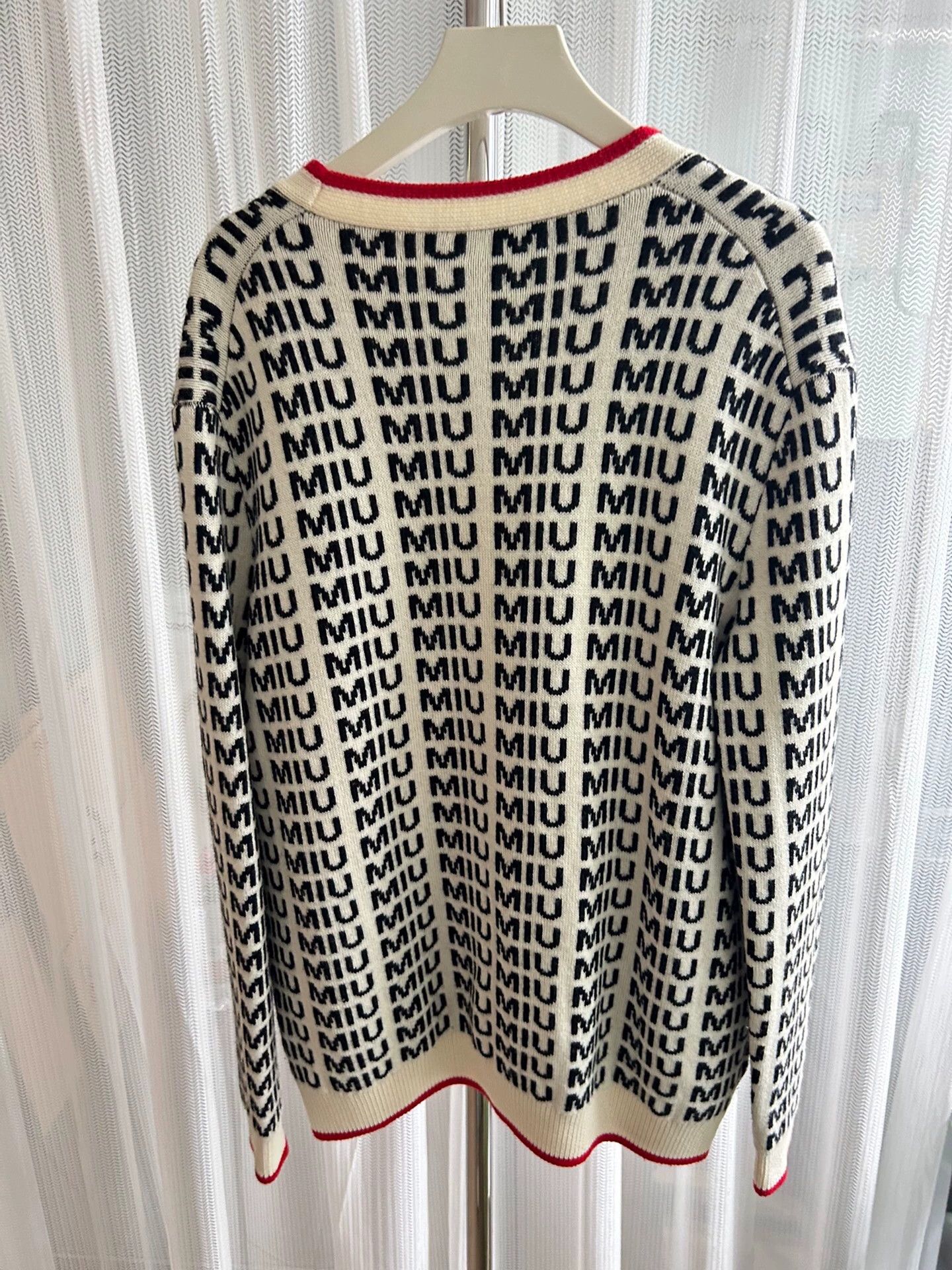 Miu Miu Miu Miu All Over Logo Wool Knit Cardigan 38 Size XS / US 0-2 / IT 36-38 - 3 Thumbnail