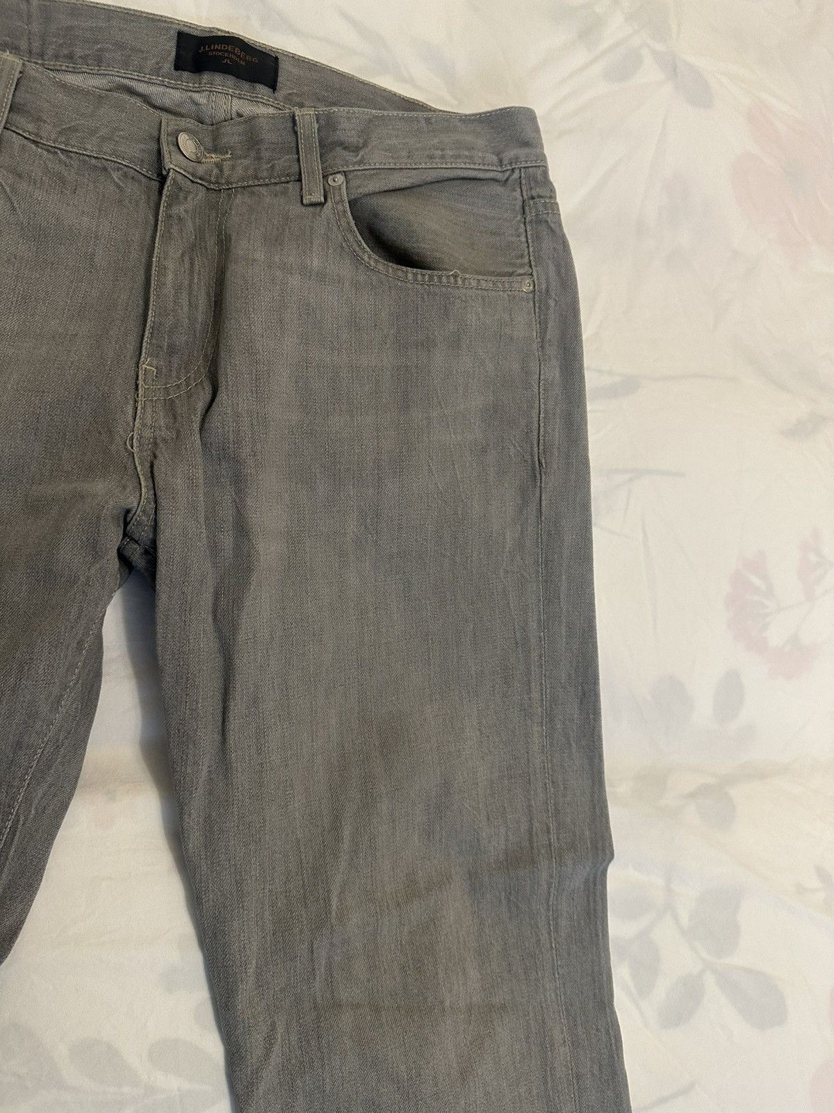 J.Lindeberg J.Lindeberg Jay Lead Grey Denim Pants Size US 34 / EU 50 - 6 Thumbnail