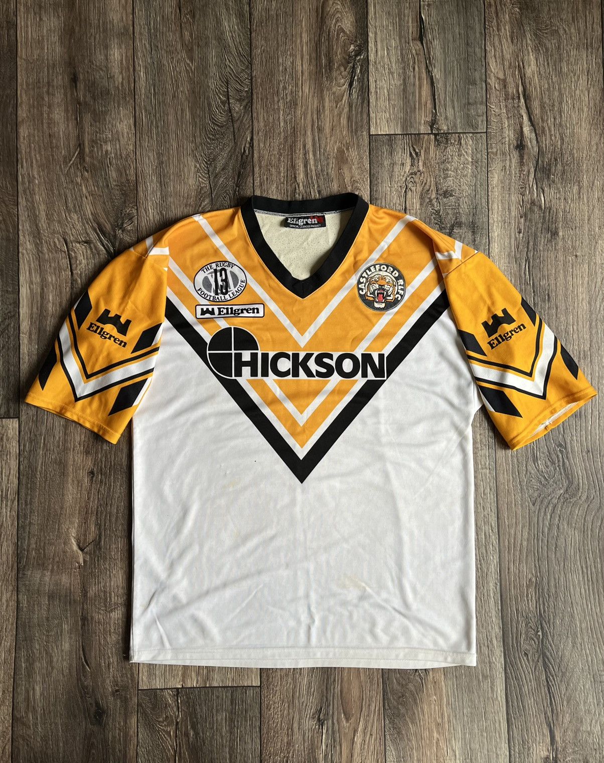 Vintage Castleford Tigers Vintage 1990s Football Rugby Jersey Size US XL / EU 56 / 4 - 1 Thumbnail
