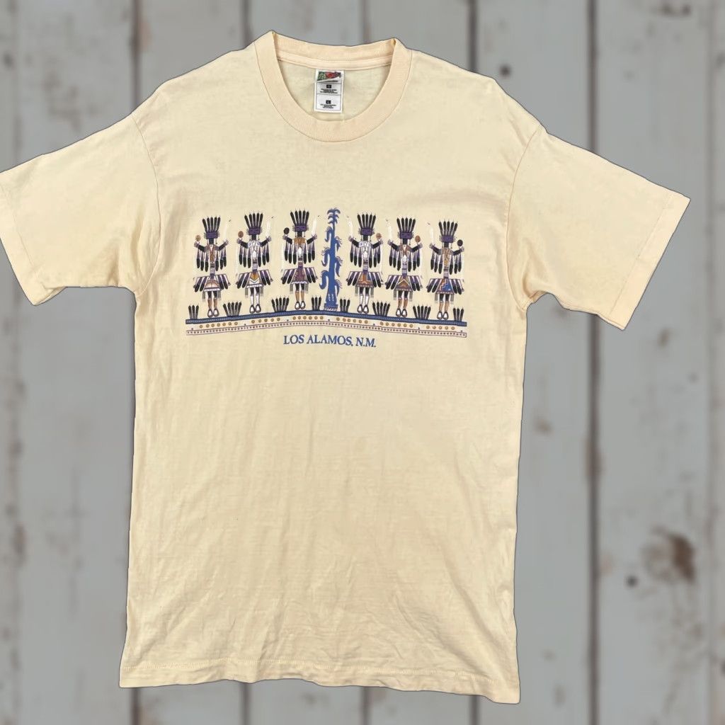Fruit Of The Loom VINTAGE Fruit Of The Loom Shirt L Yellow Short Sleeve Crew Neck Mens USA 90s (Compiled from Original) Size US L / EU 52-54 / 3 - 1 Thumbnail