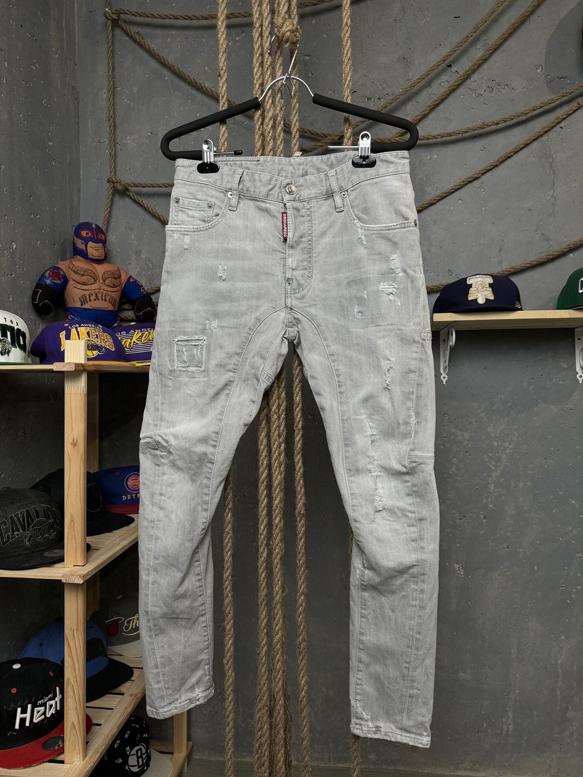 Dsquared2 Dsquared2 Tidy Biker Painted Skater Distressed Skinny Jeans |  Grailed