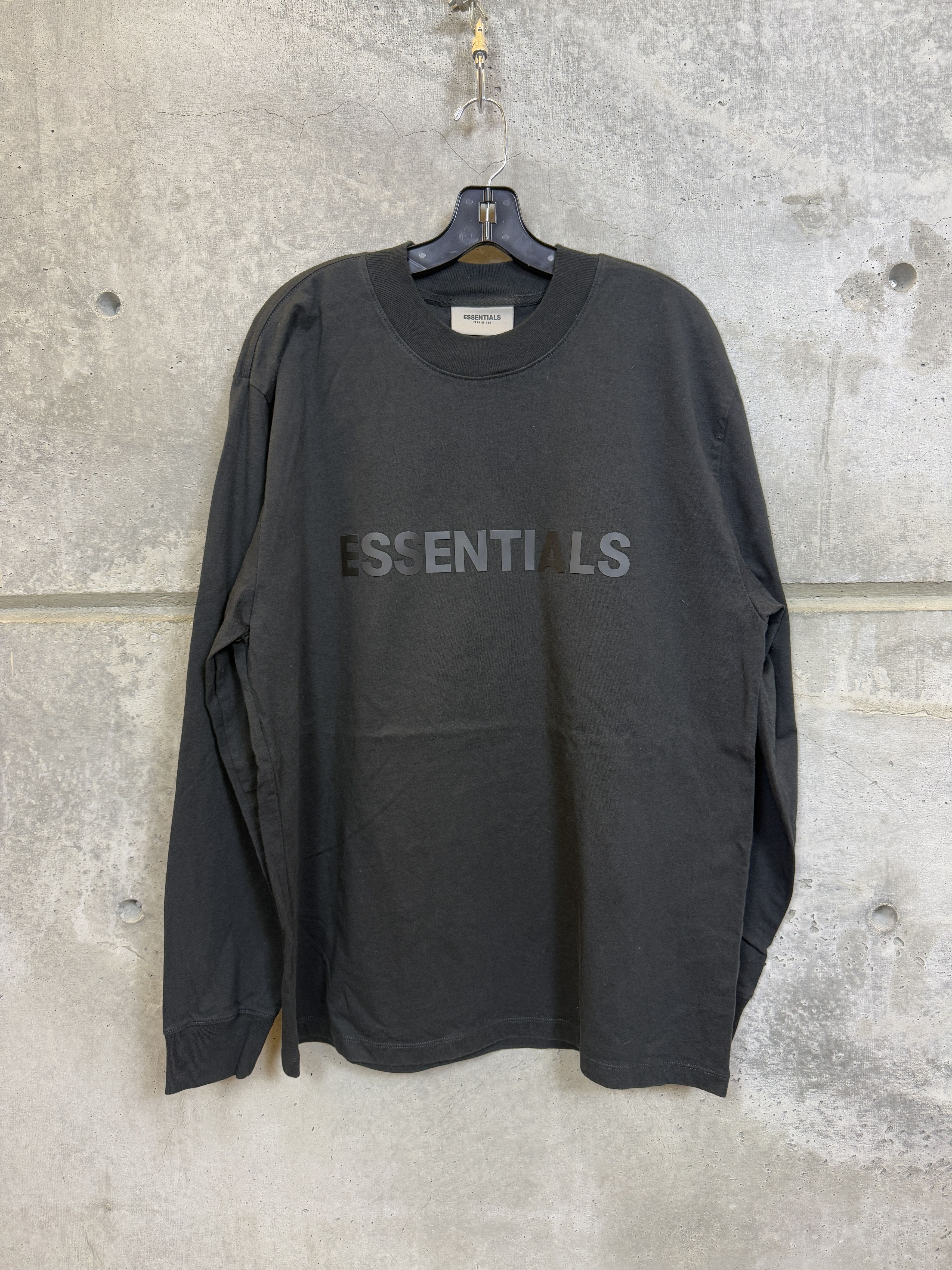 Fear Of God Essentials Long Sleeve T Shirt Black | Grailed