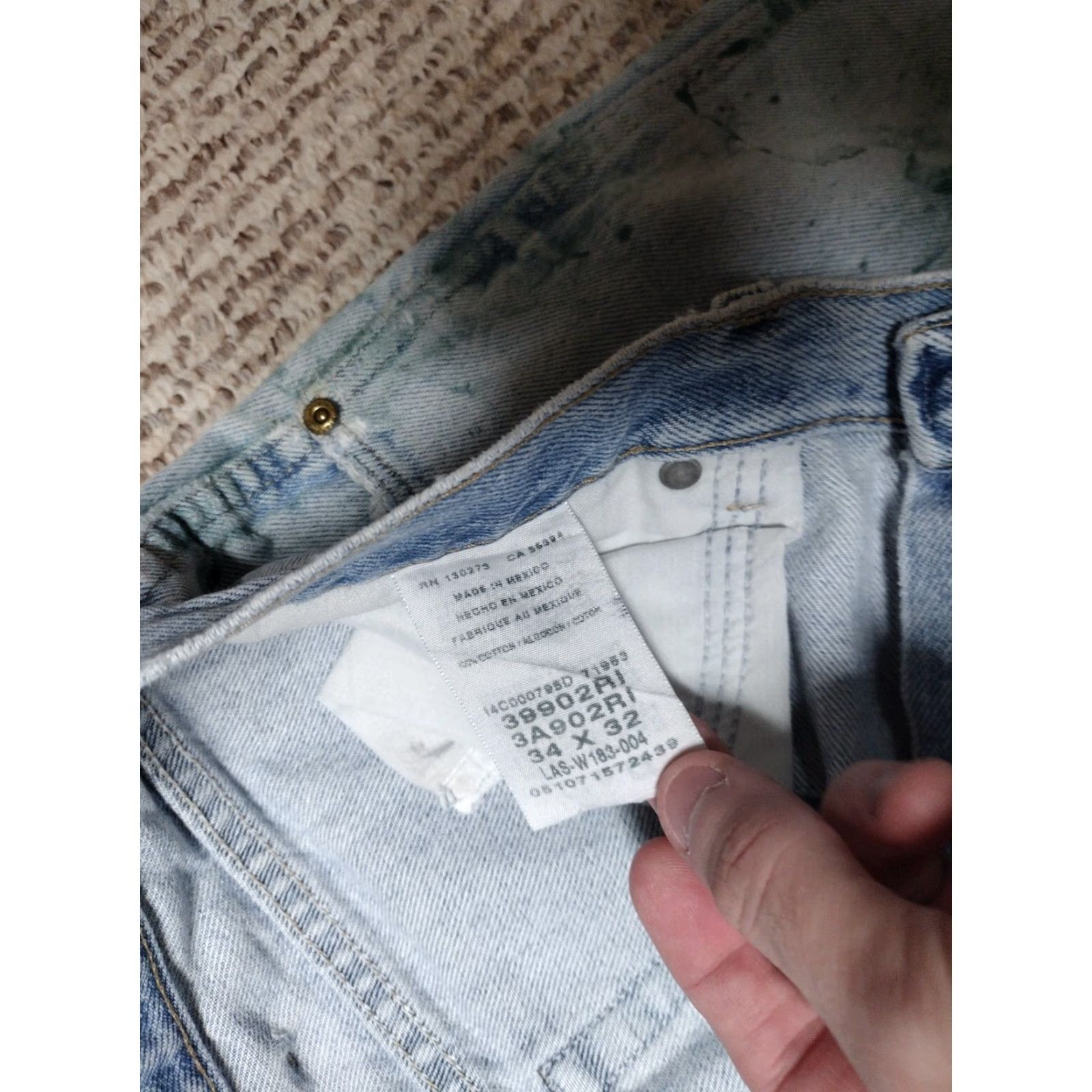 Wrangler VINTAGE Wrangler Jeans Distressed Paint Thrashed 34x32 Jeans 90s Rock Grunge Punk Biker Mens Size US 34 / EU 50 - 3 Thumbnail