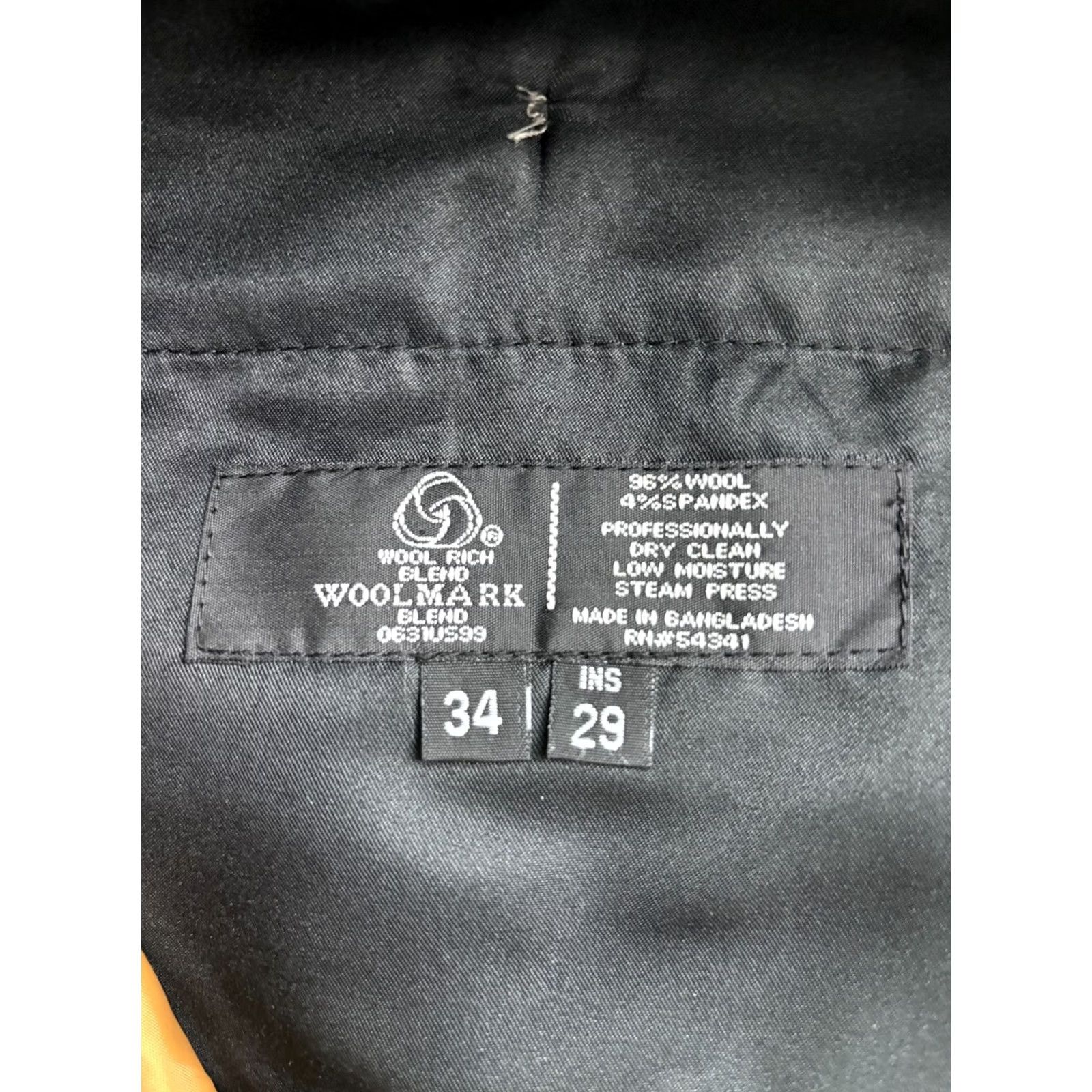 Vintage Louis Raphael Limited JRL Men Gray Dress Pants Wool Stretch Straight 34x29 Hem 26 - 34in Waist, 34in Leg Size US 34 / EU 50 - 5 Thumbnail
