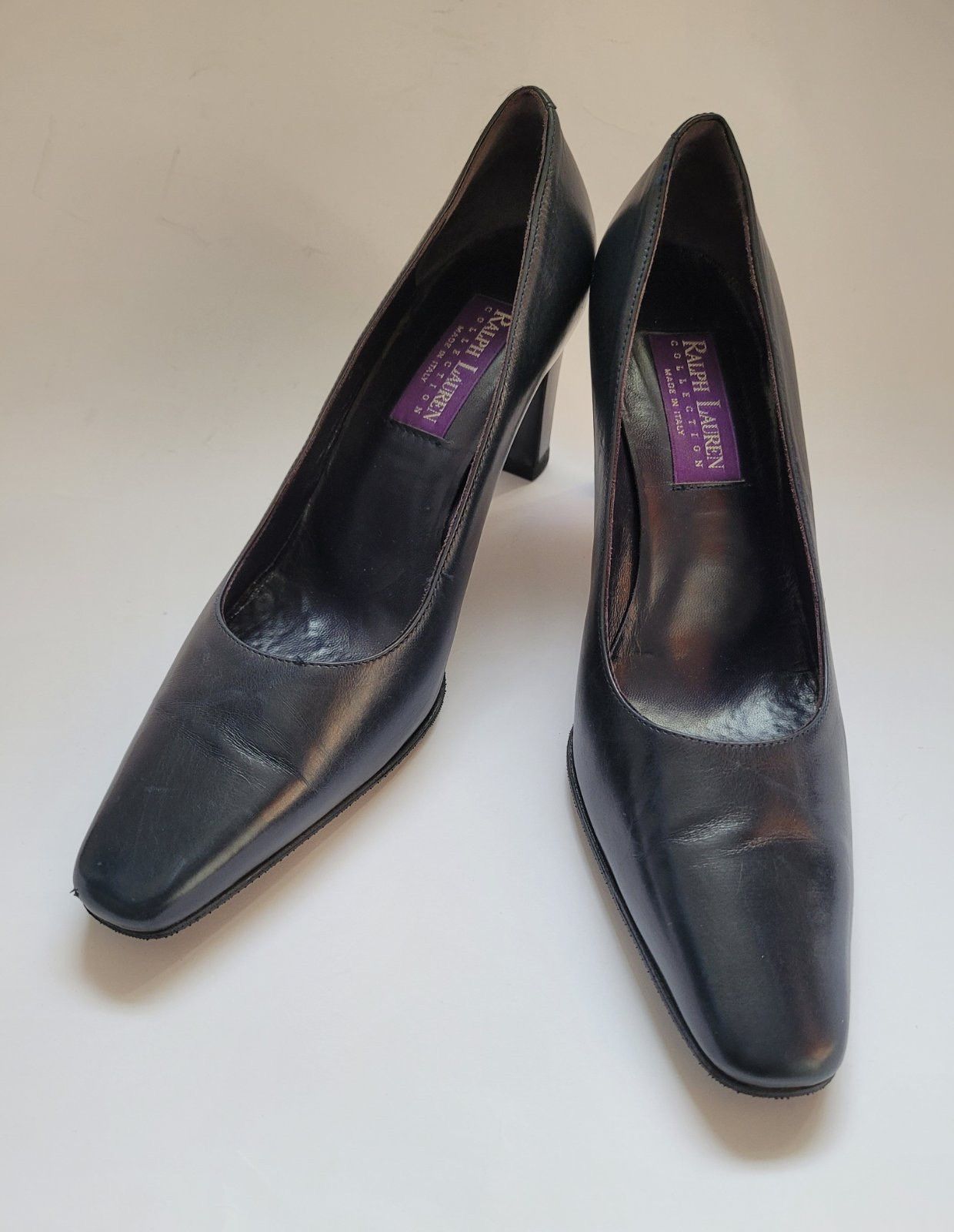 Ralph Lauren Purple Label Ralph Laurent Collection Purple Label Leather Heel Shoes 8 1/2 in Black, Women's (Size 8.5)