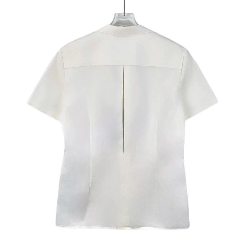 Prada Prada 23 white triangle label cotton lapel single-breasted Size US XXS / EU 40 - 2 Thumbnail