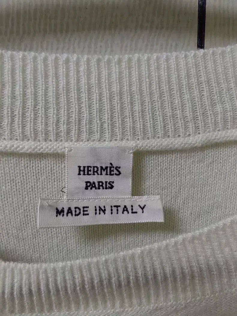 Hermes Hermes White Cashmere and Wool Round Neck Long-Sleeve Cash Size XS / US 0-2 / IT 36-38 - 7 Thumbnail