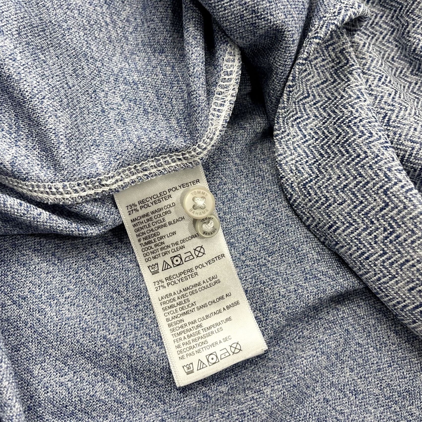 Tommy Bahama Tommy Bahama Shirt Mens 2XL XXL Blue San Lucio Stretch Herringbone IslandZone Shirt Size US XXL / EU 58 / 5 - 6 Thumbnail
