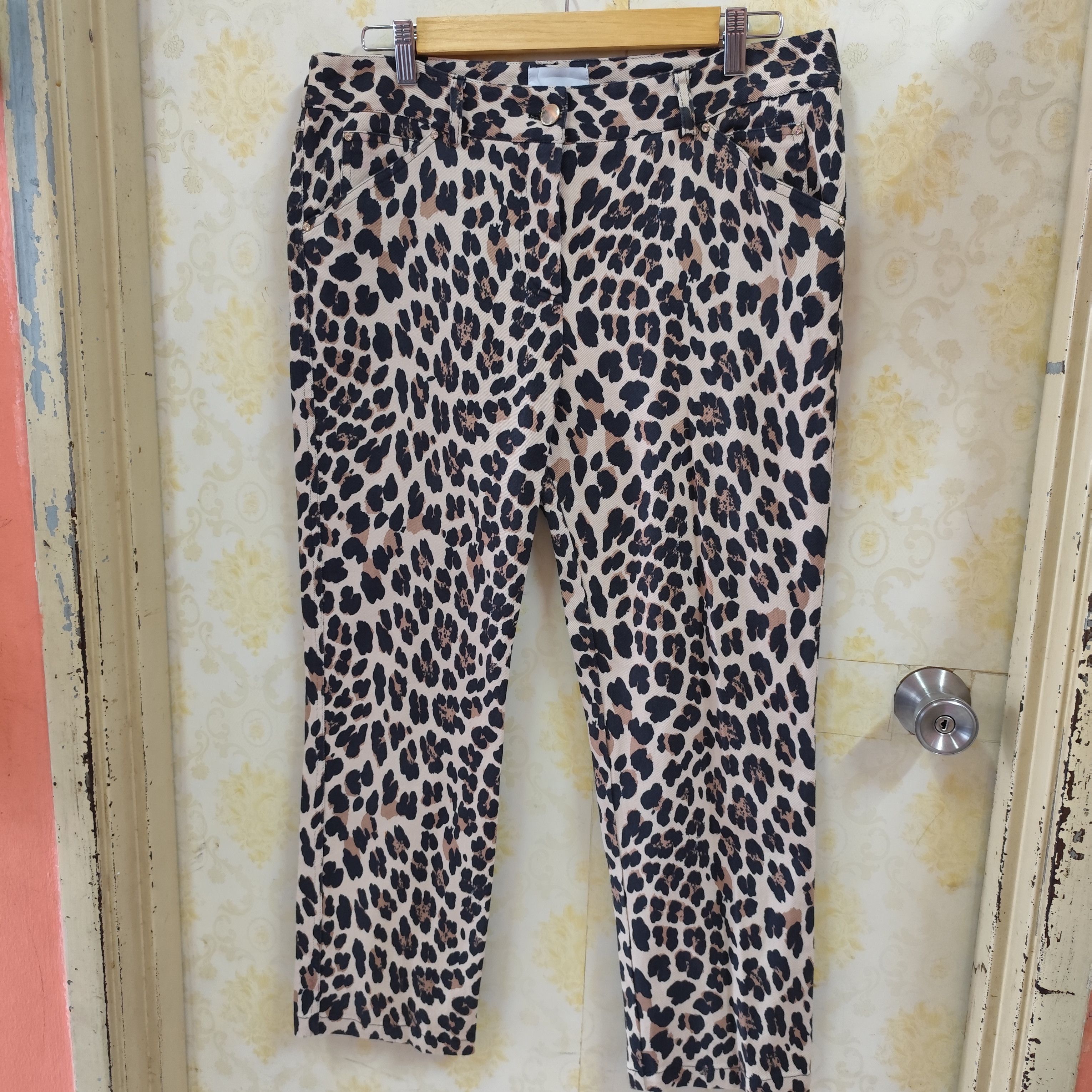 Designer 🇮🇹LEOPARD PRINT PANT BY ATOS LOMBARDINI MADE IN ITALY Size 36" / US 14 / IT 50 - 3 Thumbnail