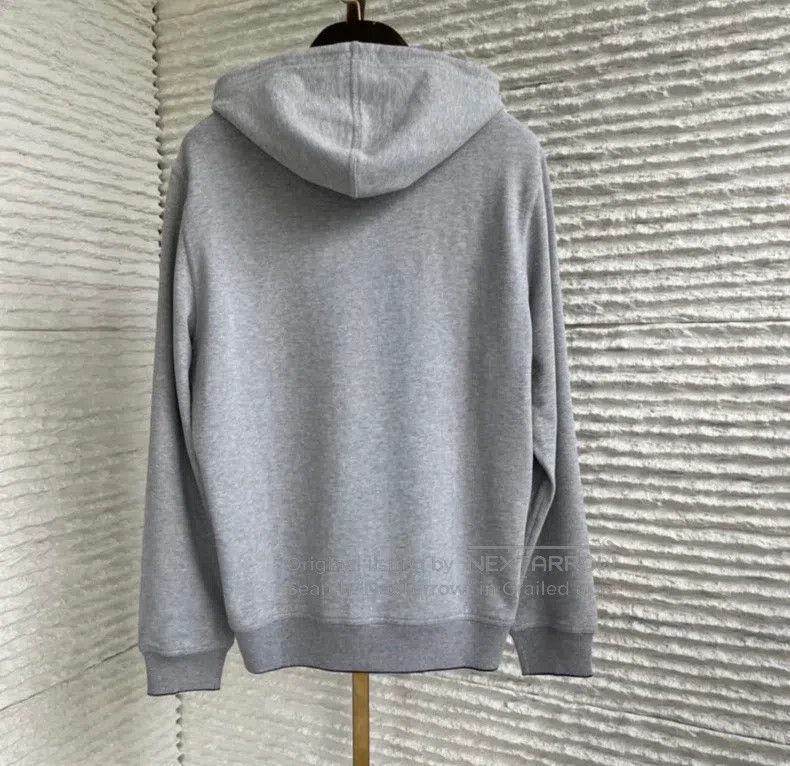 Brunello Cucinelli Brunello Cucinelli Gray Letter Embroidered Hooded Sweatshi Size US S / EU 44-46 / 1 - 3 Thumbnail