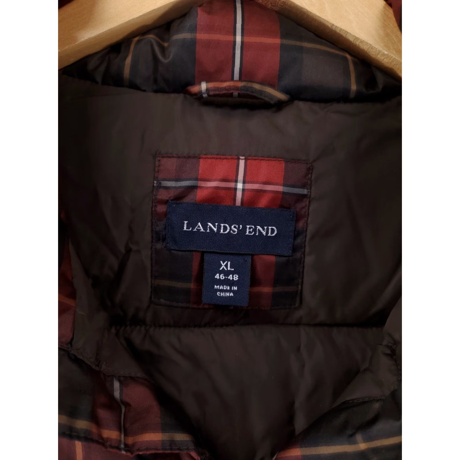 Lands' End Lands' End Full Snap Vest Jacket Goose Down Plaid Mens XL Multicolor Puffer Jacket Size US XL / EU 56 / 4 - 2 Thumbnail