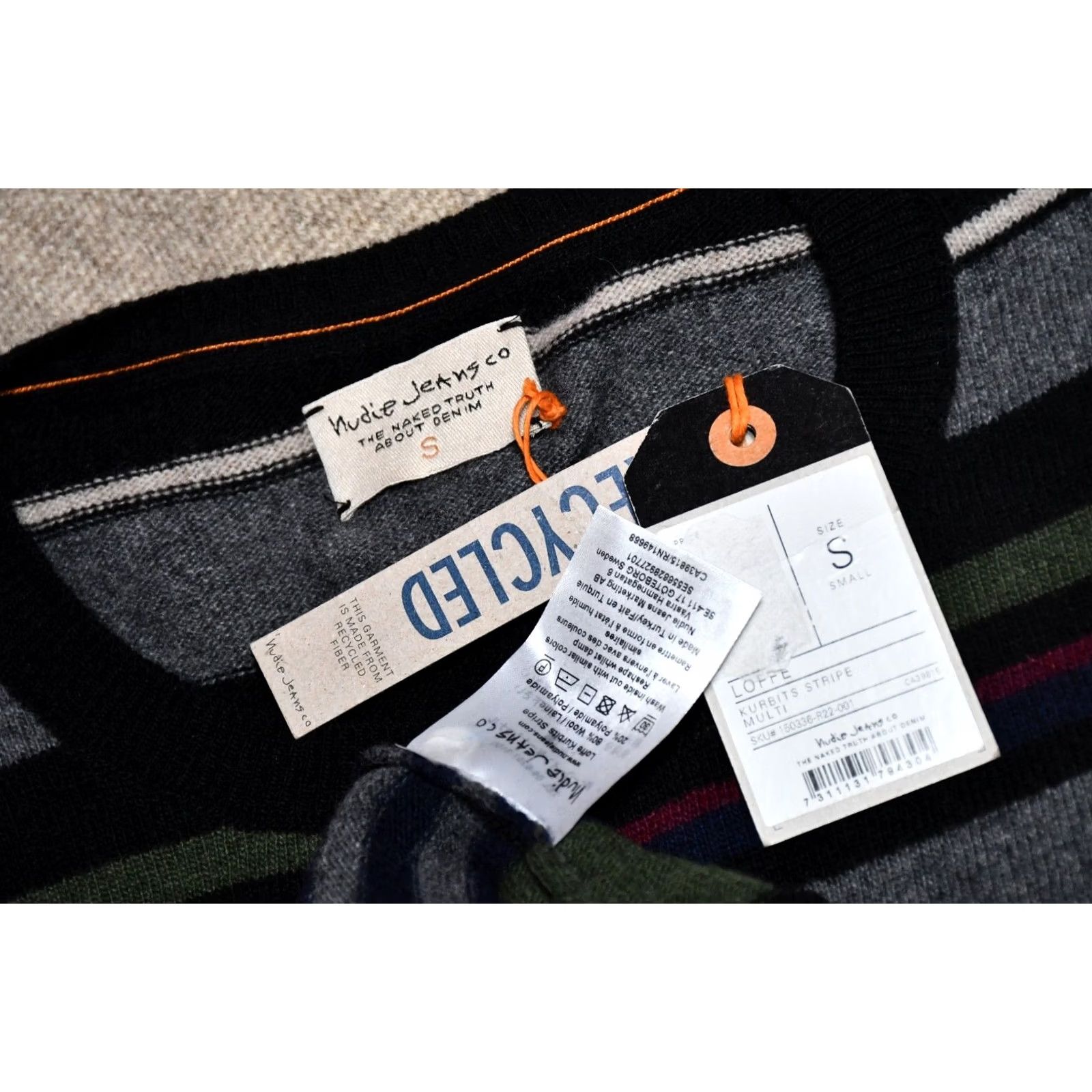Nudie Jeans Nudie Jeans Pullover Sweater Striped Wool Men's Size S Knit Crew Neck Casual Multicolor Winter Spring Size US S / EU 44-46 / 1 - 8 Thumbnail
