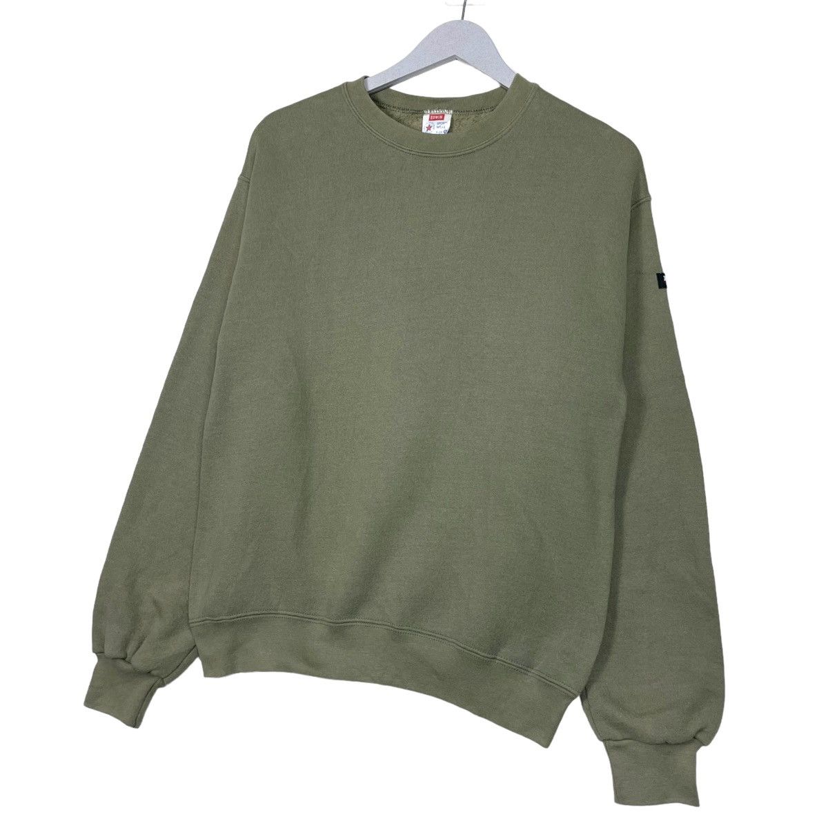 Japanese Brand × Vintage 💥90s PLAIN EDWIN DUSTY GREEN CREWNECK SWEATSHIRT Size US S / EU 44-46 / 1 - 3 Thumbnail
