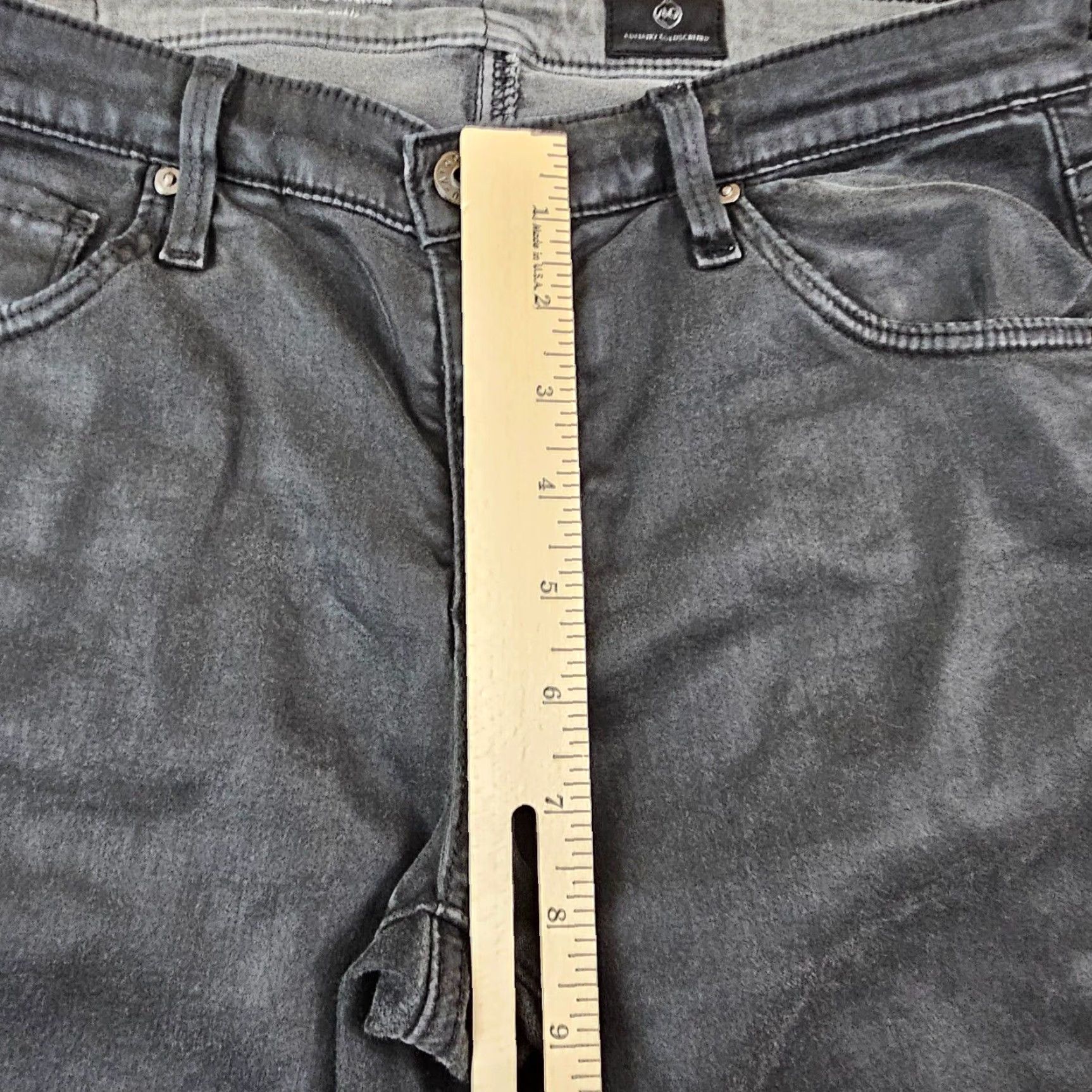 Vintage AG Adriano Goldschmied Coated Skinny Jeans Womens 28 Black 29 Inseam Regular Fit Size 28" / US 6 / IT 42 - 4 Thumbnail