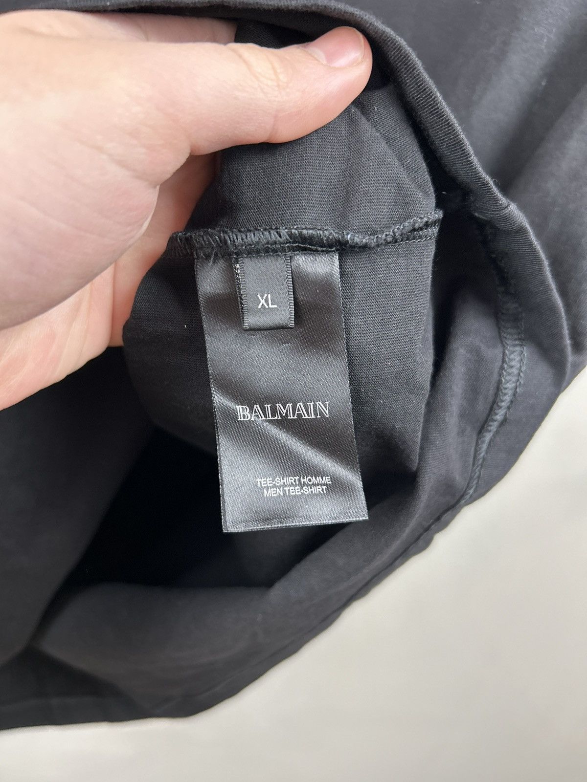 Balmain Balmain Basic T shirt Logo Black Size US XL / EU 56 / 4 - 9 Thumbnail