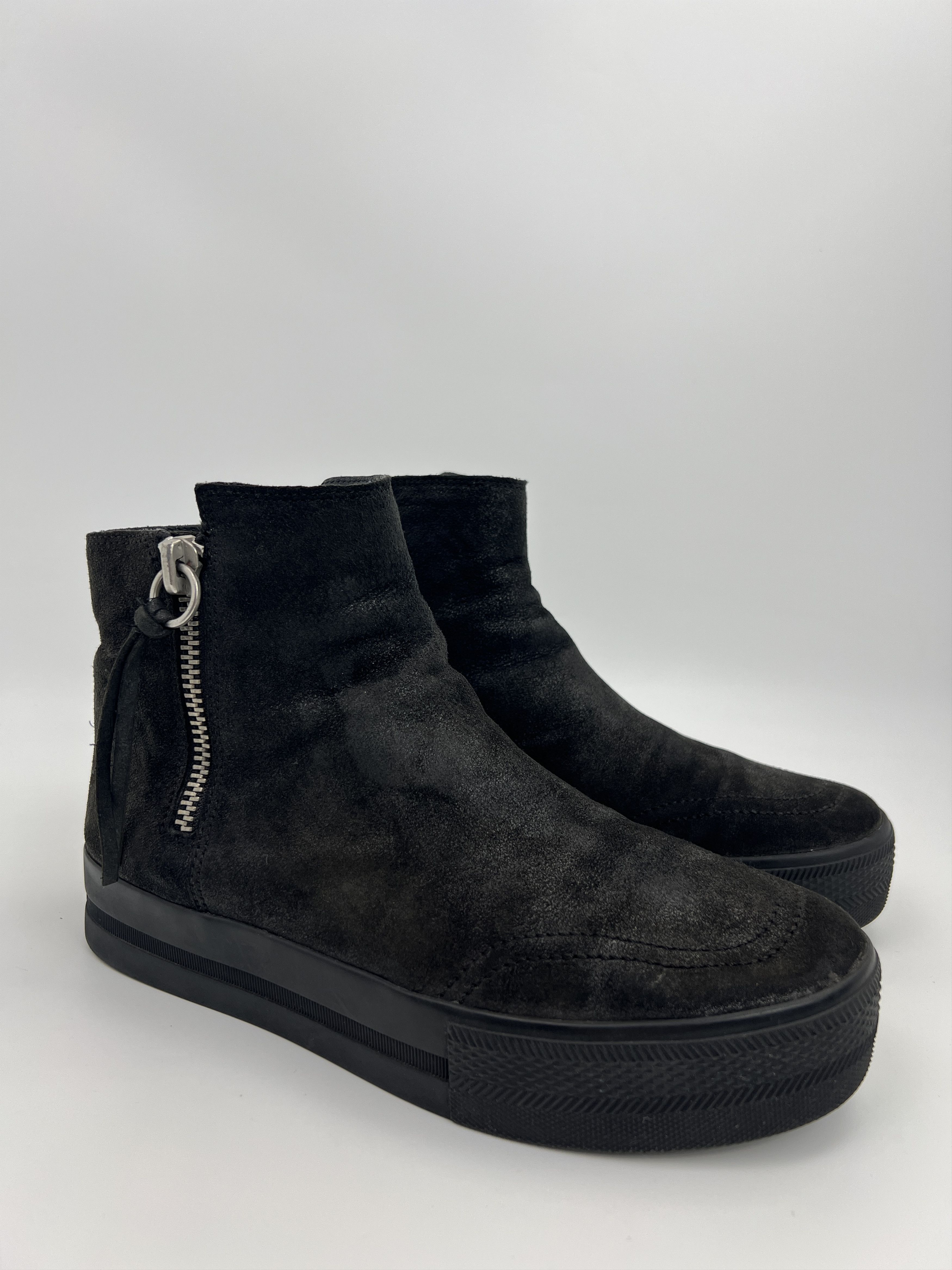 ASH Y2K ASH Black Leather Ankle Boots Zippers Avant Garde Style Size US 9 / IT 39 - 4 Thumbnail