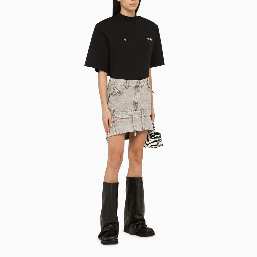 The Attico o1d2blof1024 Denim Mini Skirt in Light Grey Size 27" / US 4 / IT 40 - 2 Thumbnail