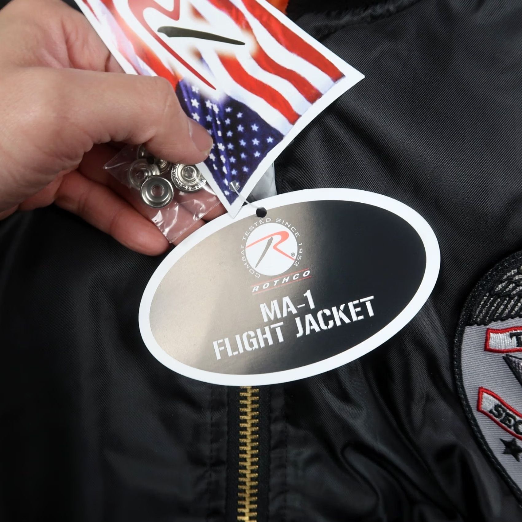 Rothco Rothco MA-1 Jacket Bomber Black Security Reversible Medium M Flyers Size US M / EU 48-50 / 2 - 7 Thumbnail