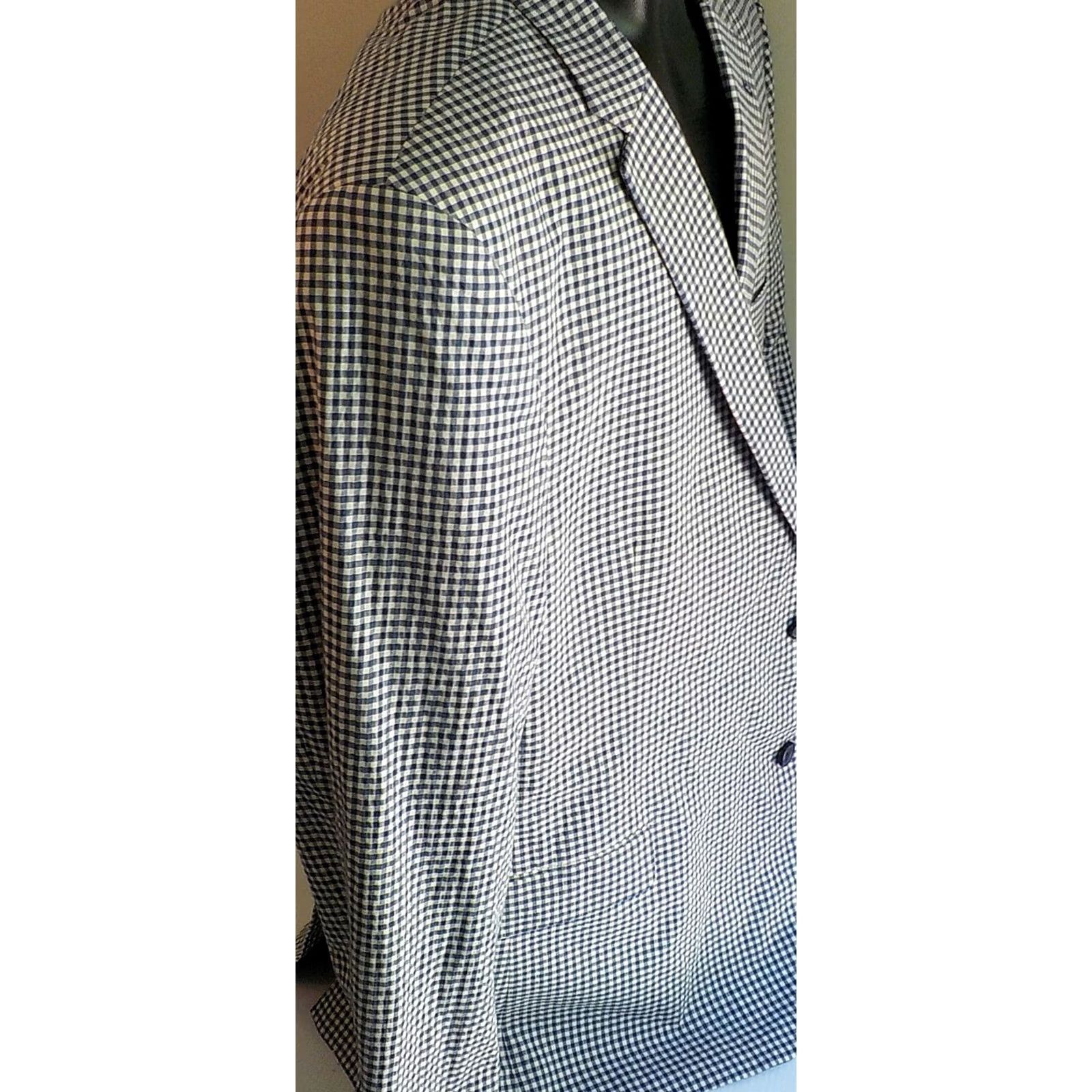 Tommy Hilfiger VINTAGE Tommy Hilfiger Cotton Blazer Navy/White 2 Button Single Breasted 48R Mens Size 48R - 3 Thumbnail
