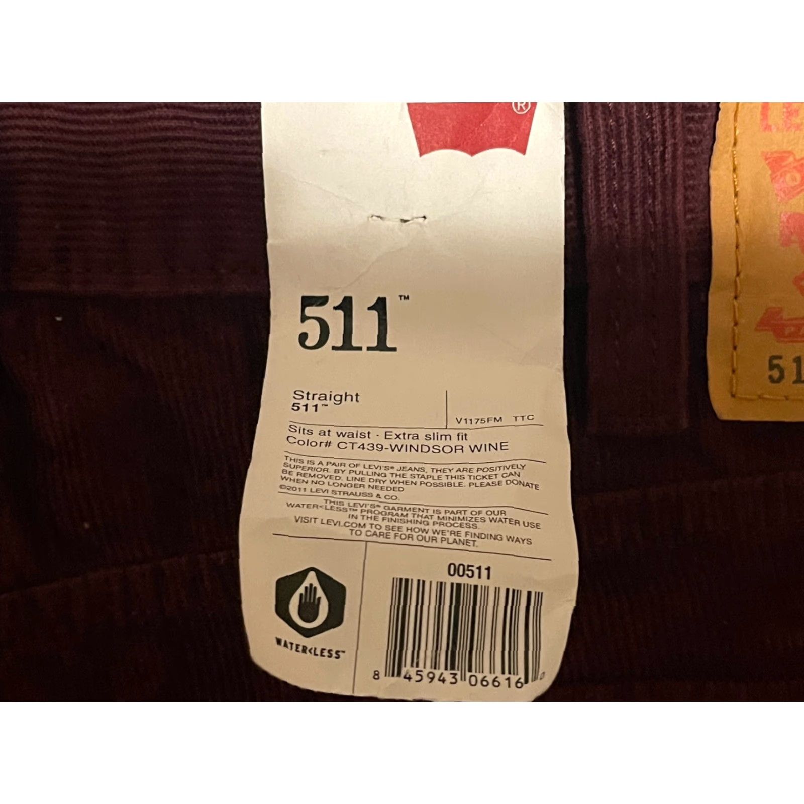 Levi's VINTAGE Levi's 511 Corduroy Pants Men 38x30.5 Windsor Wine Slim Fit Straight Leg Size US 38 / EU 54 - 5 Thumbnail