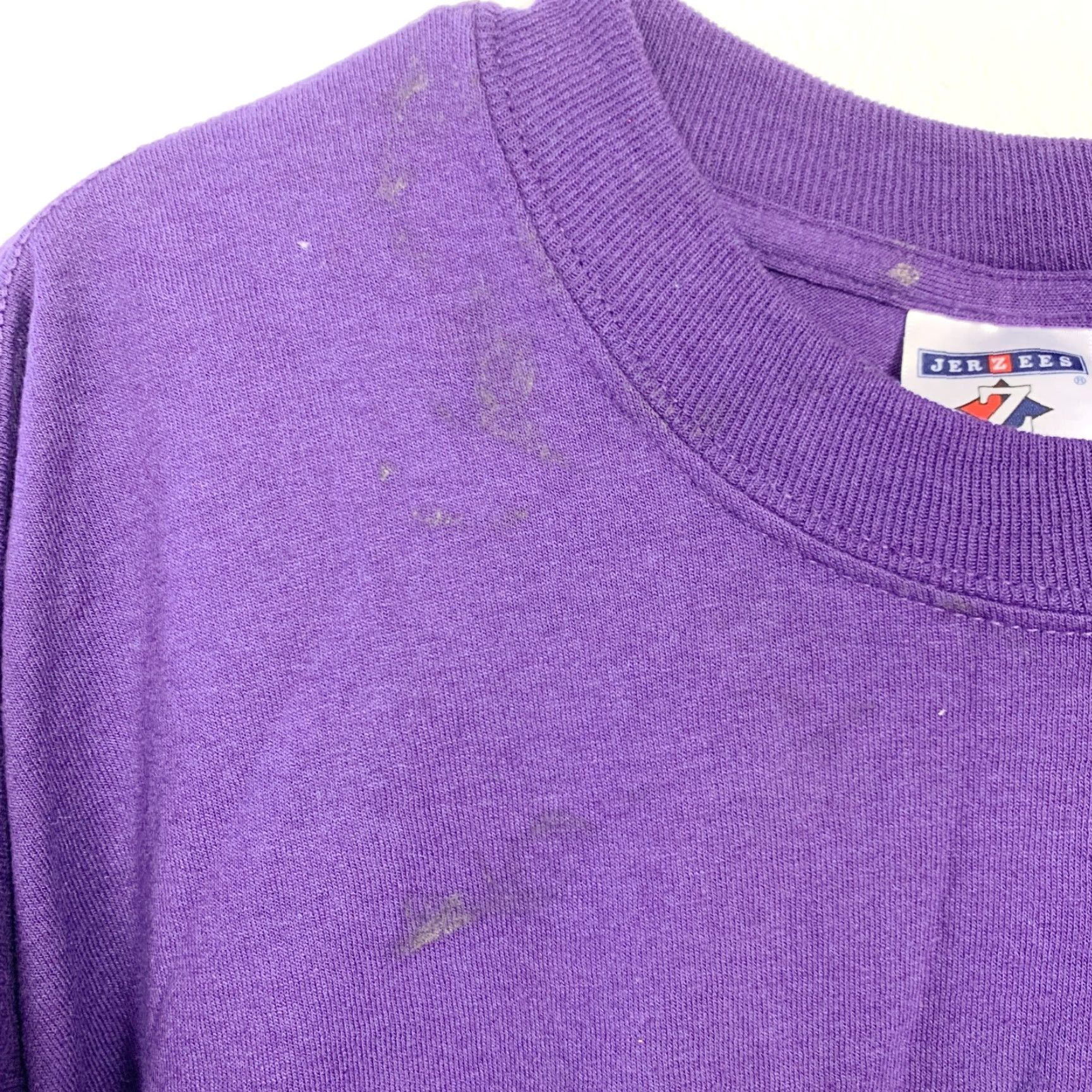 Jerzees VINTAGE(KSU) Kansas State University Wild West Catbackers Purple White Tee T-Shirt 2X B Size US XXL / EU 58 / 5 - 2 Thumbnail