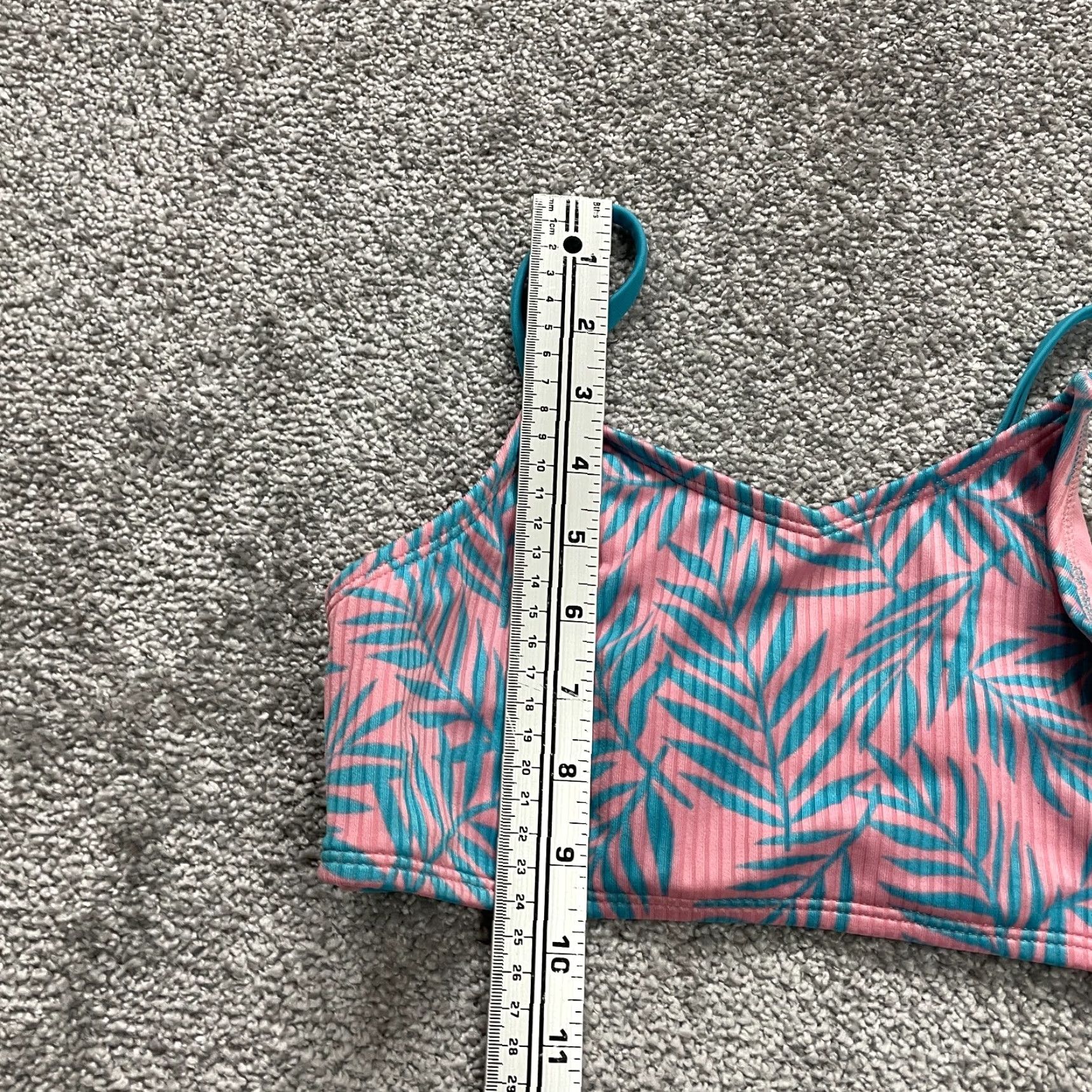 Pinko Unbranded Women's Bikini Top Small Pink Blue Hawaiian Floral Spaghetti Strap Beach Swimwear Size S / US 4 / IT 40 - 6 Thumbnail