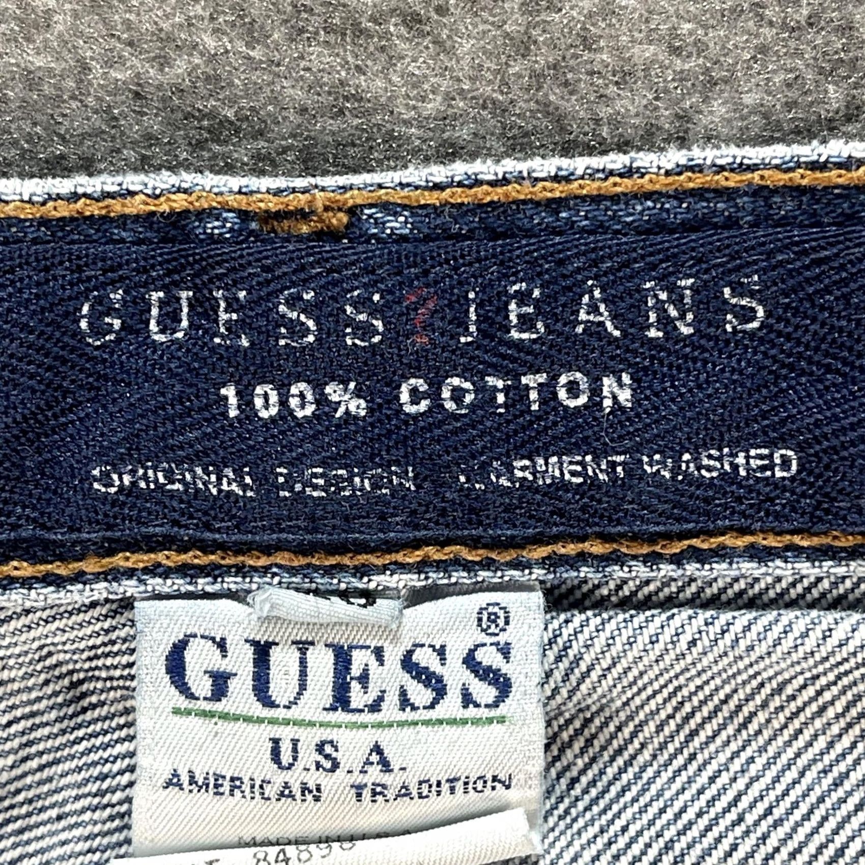 Guess VINTAGE GUESS Jeans Shorts Bermuda Mens 29 Blue Denim Made in USA Triangle Patch 90s Men Casual 29 Blue Denim Shorts Gu ess Jeans Size US 29 - 7 Thumbnail