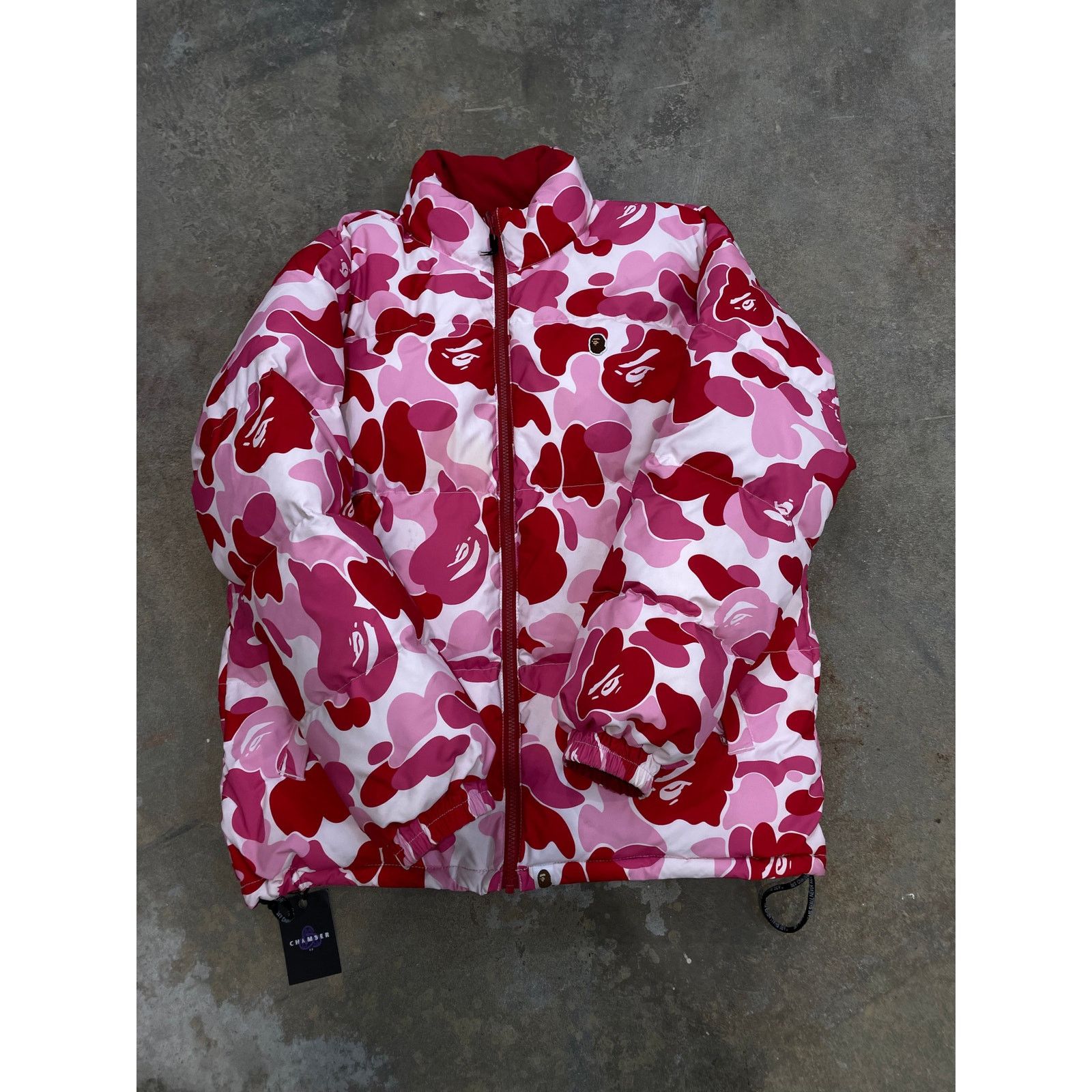 Pink camo bape jacket sale