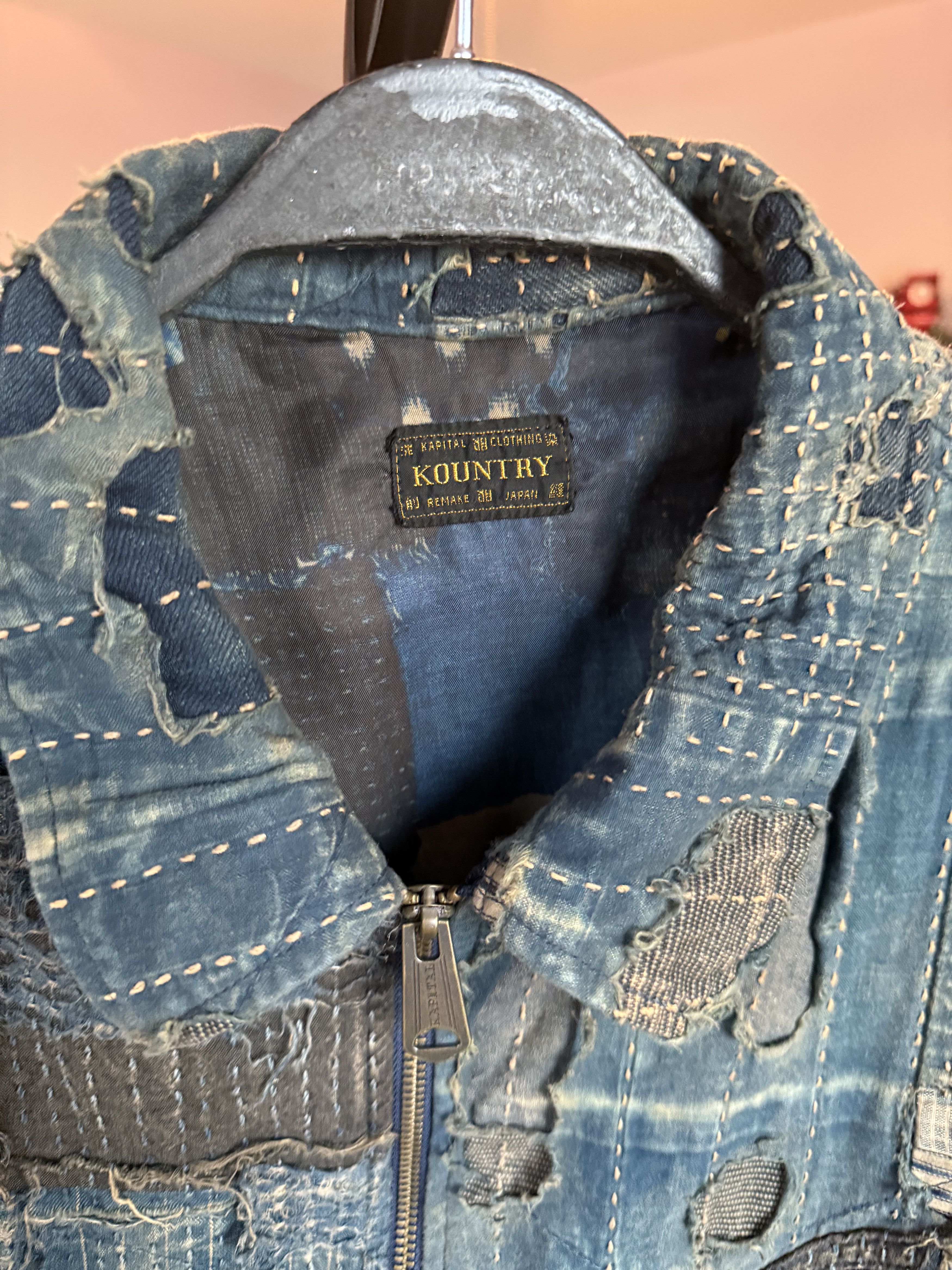 Kapital Kapital Kountry Boro Patchwork Sashiko Denim Jacket Size US M / EU 48-50 / 2 - 2 Thumbnail