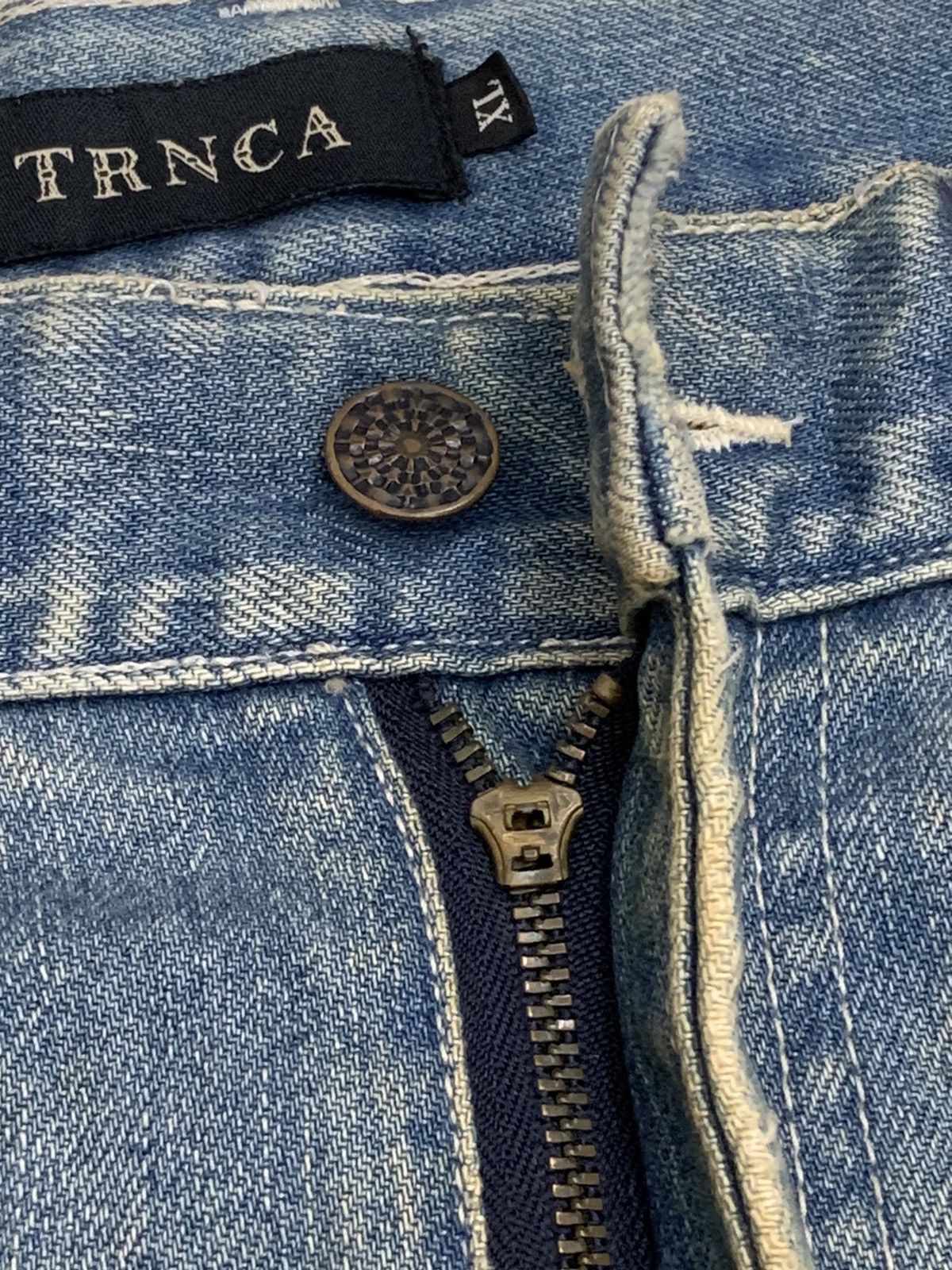 Japanese Brand TRNCA Japan Distressed Sashiko Reconstructed Denim (A1) Size US 35 - 15 Thumbnail