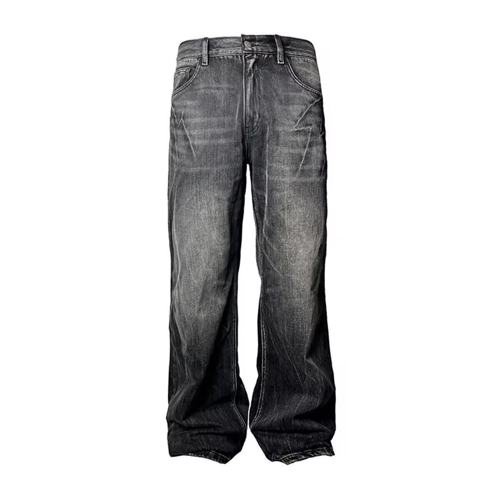 Jean Lightning Grain Pattern Straight Leg Jeans Size US 29 - 1 Thumbnail